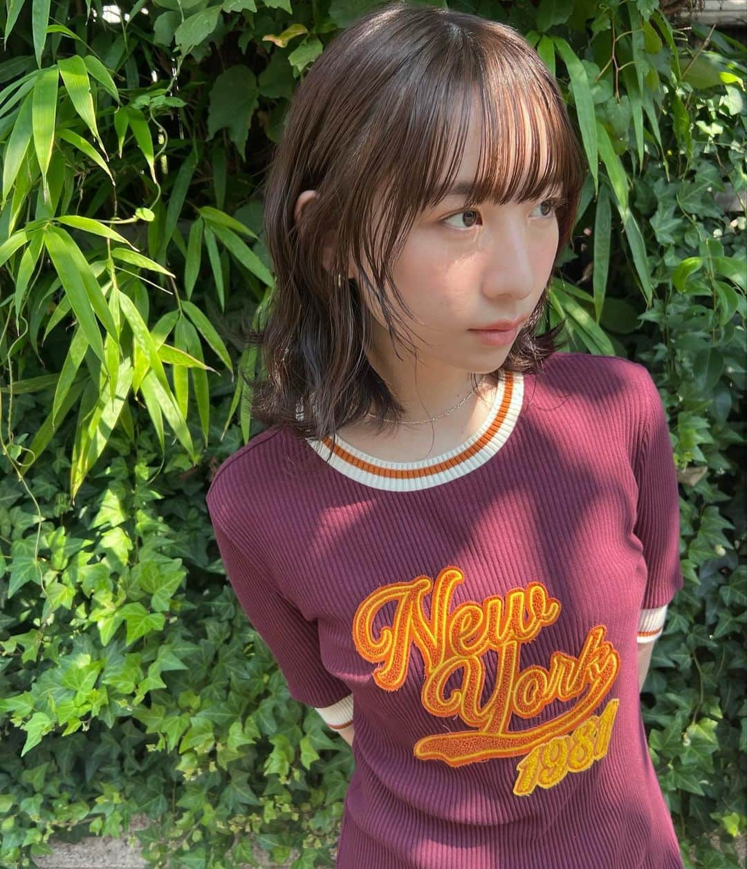 伊藤雨音さんのインスタグラム写真 - (伊藤雨音Instagram)「この色の服あんまり着ないんだけど、どう？？🤔 髪の毛が伸びたからココさんのヘアアレンジが更に楽しみになった🕺」9月28日 18時15分 - mew_galaxy