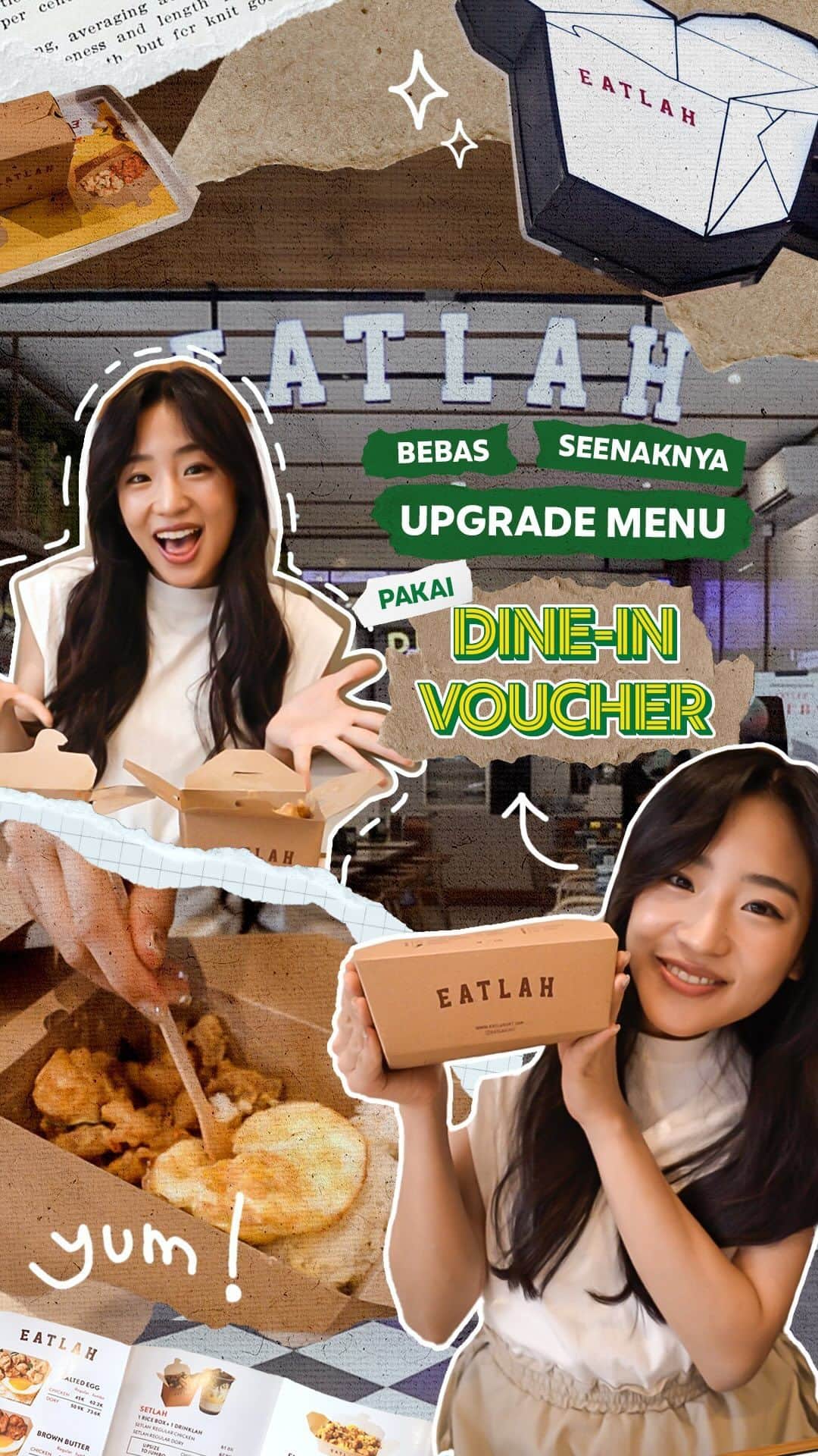 仲川遥香のインスタグラム：「Lapar di tengah kesibukan, pengennya cari makanan yang tinggi protein tapi rendah karbo. Nah pas banget nih aku mau makan kesukaanku Chicken Sambal di Eatlah! Dijamin nagih makan Eatlah dan ngerasain nikmatnya makan pake voucher Dine-in dari @grabfoodid.   Aku bisa upgrade ke porsi Jumbo dan dapat diskon sampai 30%! Makan di resto jadi lebih hemat! Mau juga kaan? Kalian tinggal beli voucher Dine-in dari aplikasi Grab dan vouchernya berlaku 30 hari setelah pembelian. Buruan beli vouchernya sekarang biar bisa #BebasSeenaknya untuk upgrade dan Dine-in! Cuma sampe 30 September lho! #RestoIdola 😍」
