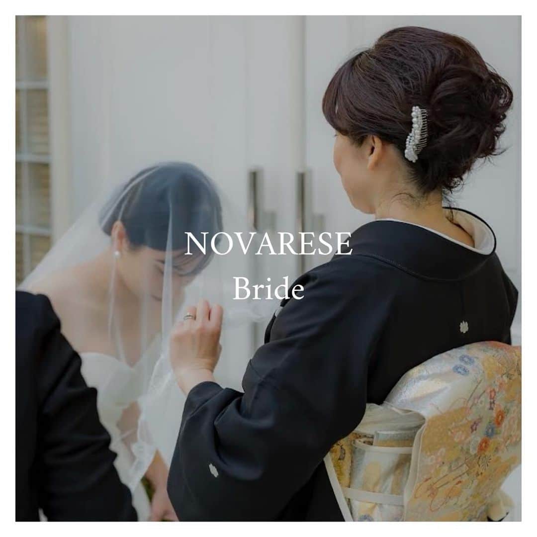 NOVARESE Dress Officialのインスタグラム：「⁡ ストレッチミカドを用いたSareh Nouriによるドレスは、ノバレーゼのためにデザインしたコレクションの一着です 胸元のドレープはもちろん、ウエスト位置にもこだわったドレスです ⁡ お問合せ、試着予約はお近くのノバレーゼまで ⁡ Dress: Blaine (Sareh Nouri for Novarese) @sarehnouri @novaresewedding  Tuxedo: NVT20 (Novarese) Hair and Makeup: @glamor_make_color  Location: @kyusakuranomiyakokaido_bridal  ⁡ #ノバレーゼウエディング #ノバレーゼ #ノバレーゼドレス #プレ花嫁 #東京花嫁 #関西花嫁 #名古屋花嫁 #広島花嫁 #福岡花嫁 #ウエディングドレス #ノバレーゼ花嫁 #novaresewedding #novarese」