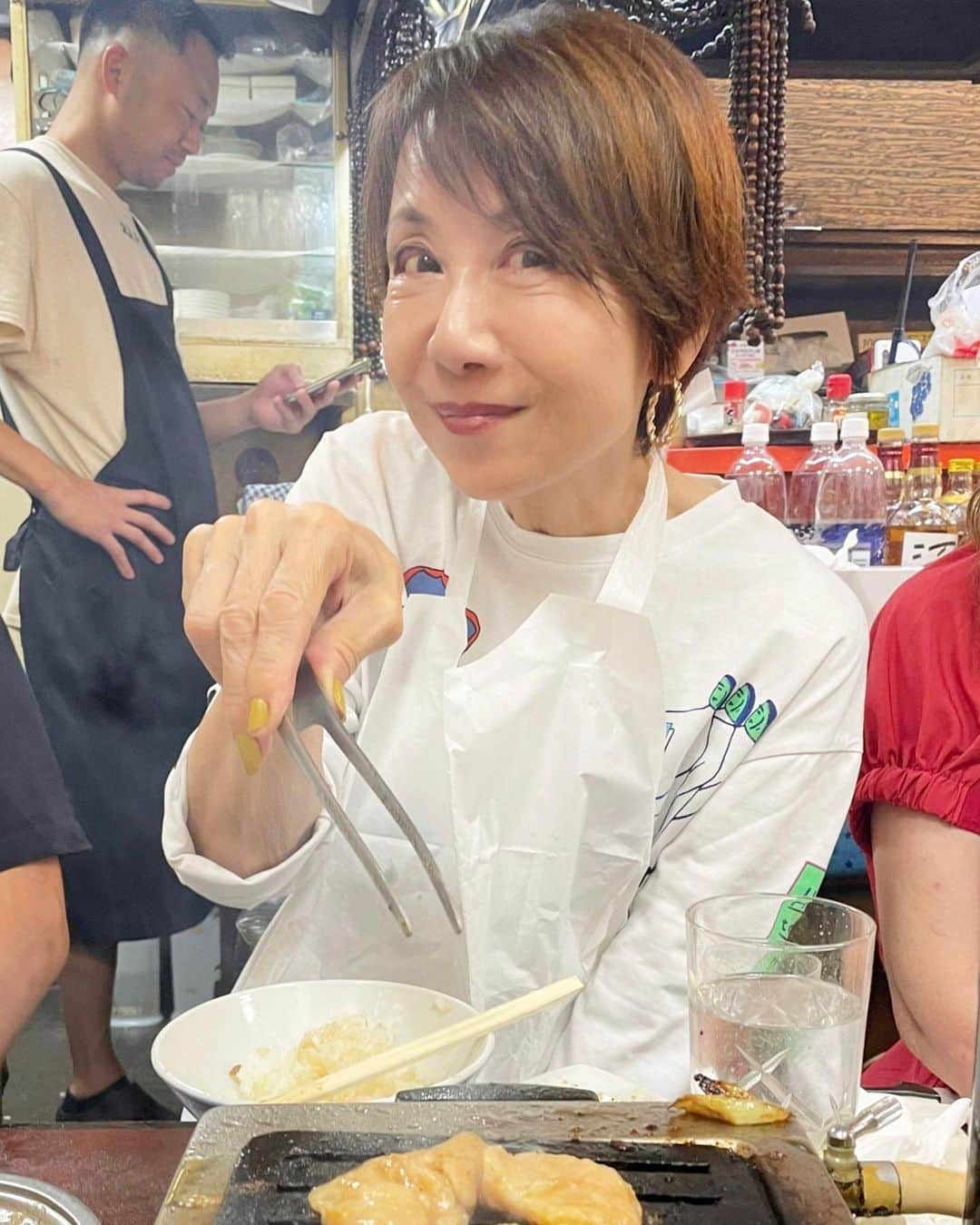 奈美悦子のインスタグラム：「久しぶりに焼肉！ 飲めるロース！😊 #焼肉 #焼肉屋 #久しぶり #飲めるロース #ミノ #ハラミ #美味しかった #食べ過ぎ #食べすぎた #また #行きたい #ごちそうさま#ごちそうさまでした」