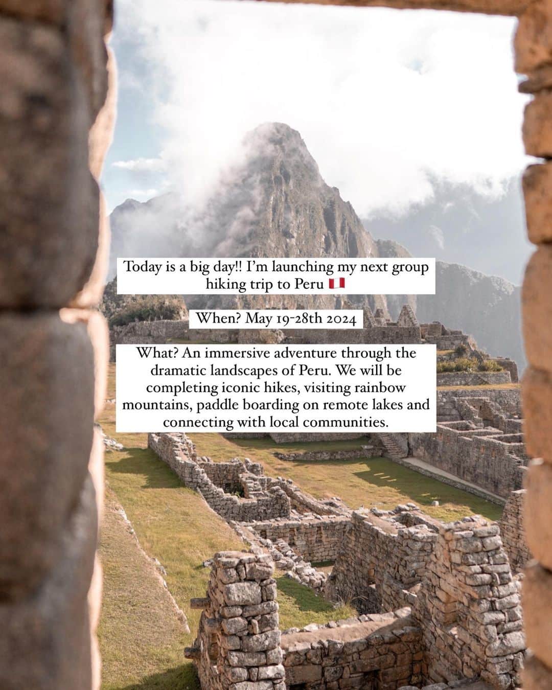 Zanna Van Dijkさんのインスタグラム写真 - (Zanna Van DijkInstagram)「COME HIKE PERU WITH ME 🇵🇪  EDIT: SOLD OUT! In 8 minutes. Fastest sell out tour ever guys. Please email if you wanna be added to the waitlist. Thank you, thank you, thank you! Plenty more adventures to come! 🙏🏼  Spaces are now available for my next 2024 group hiking trip! Here’s all the deets:  ➡️ When? May 19-28th 2024  ➡️ What? An immersive once in a lifetime adventure through the dramatic landscapes of Peru. We will be completing the iconic Inca Trail, visiting multicoloured "rainbow mountains", paddle boarding on remote mirror lakes and connecting with small local communities.   ➡️ What will we see? Highlights include: ✨ Trek the iconic Inca Trail over four days, ending with a sunrise hike to Machu Picchu, the breathtaking lost city. ✨ Visit the beautiful Palcoyo community which is home to the famous multicolour "rainbow mountains".  ✨ Immerse yourself in the bustling cities of Lima and Cusco through private walking tours. ✨ Paddle board on a peaceful mirror lake off the beaten tourist track, right in the heart of the Andes. ✨ Explore the sacred valley, Wilcamayo, and connect with the local Ocotuan community who live there. ✨ Tour the Inca town of Ollantaytambo and experience its photogenic terraces. ✨ And so much more! This is a real bucket list trip!  ➡️ Price & booking? £2300 for 10 days. This includes all activities, internal flights, accomodation and many meals. It does not include international flights. Bookings can be made through my website shop, you can also find more info and the full detailed itinerary there ✅   ➡️ Anything else? Veggie and vegan options will be provided. Most guests come solo so don’t be afraid to travel alone. This is an intermediate trip. You’ll need a good base level of fitness for this adventure as on the trekking days we will be doing a significant amount of hiking. More FAQs are answered on my stories 🥾  I can’t wait to make memories with you! ♥️ (ad - my own retreat) #hikingretreat #grouphiking」9月28日 18時08分 - zannavandijk