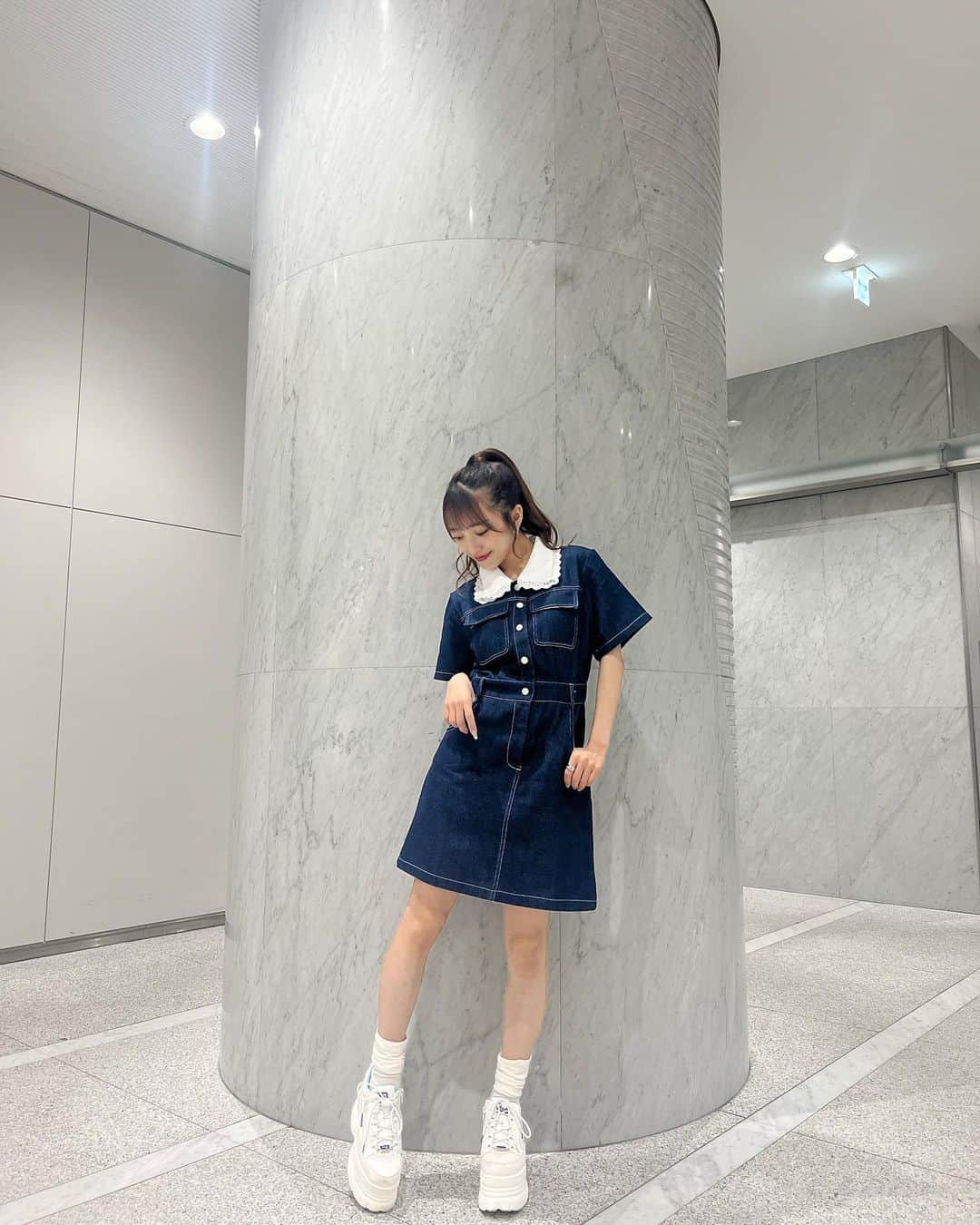 向井地美音のインスタグラム：「* 珍しくガーリーコーデ🩰」