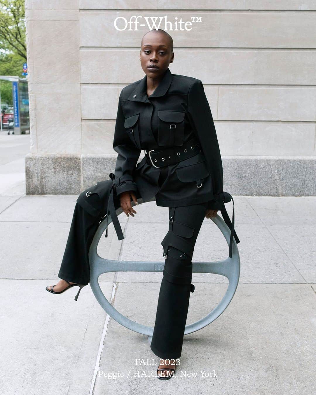 OFF-WHITE C/O VIRGIL ABLOHのインスタグラム：「FALL 2023 Peggie / HARLEM, New York   Off-White™ “LUNAR SHIPPING” collection now available online at off---white.com and at Off-White™ boutiques worldwide   — photography c/o @sicknethi directed by @ibkamara」
