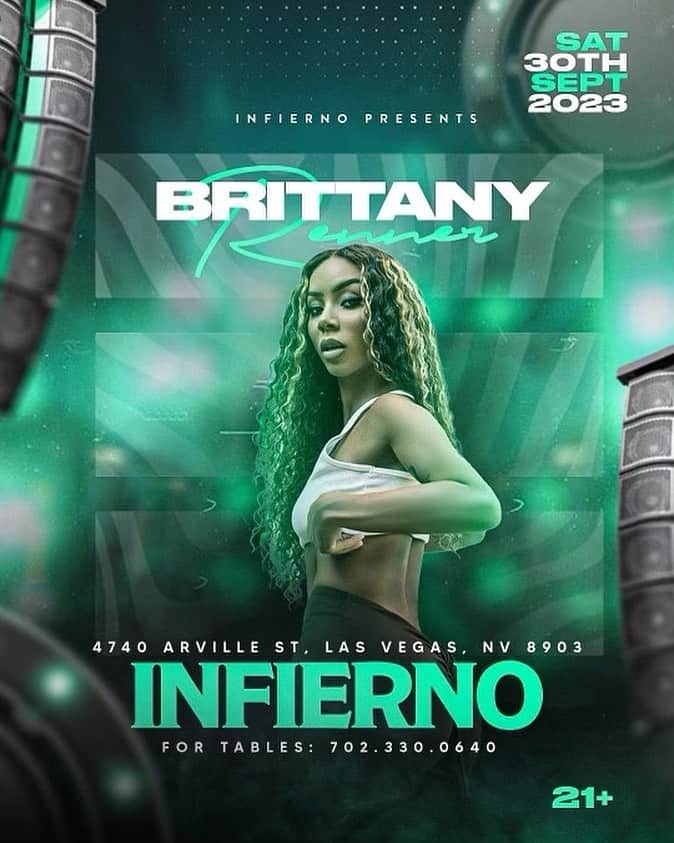 Brittany Rennerのインスタグラム：「VEGAS 👀 I’ll be in your city this Saturday September 30th at @infiernolv 🥰 @thebloomerzlv」