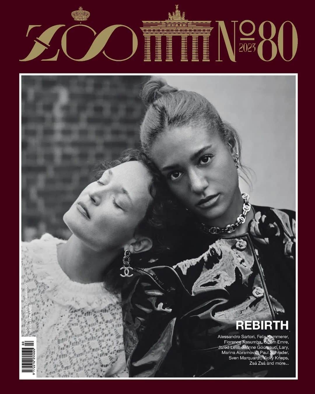ZOO Magazineのインスタグラム：「ZOO MAGAZINE ANNIVERSARY ISSUE #80: REBIRTH  In this conversation for ZOO, the singer and actress Lary and the actress Vicky Krieps discuss different aspects of their lives with depth, irony, and spark, all through the lens of their friendship.  "Art is a reflection and a way to understand and communicate with yourself and others. It’s your truth, everyone should be encouraged to find that language instead of shut down because they don’t speak it perfectly."  ZOO MAGAZINE celebrates its 20th anniversary with Anniversary Issue 80 coming out in the last week of September.  Vicky and Lary by Eric Asamoah Shot and interviewed exclusively for ZOO Magazine – 20 YEARS  Vicky and Lary wear: full look CHANEL @chanelofficial   Photographer: Eric Asamoah @ericasamoahstudio Talent: Vicky Krieps @vickykrieps and Lary @larypoppins Stylist: Izabela Macoch @izabelamacoch Hair and Makeup Vicky: Gabrielle Theuerer  Hair and Makeup Lary: Ranya Abdurahman @ranya_abdurahman Location: Raw Studios @rawstudiosberlin  Special thanks to Sibylle Breitbach, Wasted Management @wasted.management   #ZOO80 #ZOOMagazine #SandorLubbe #fashionphotography #VickyKrieps #Lary #EricAsamoah #IzabelaMacoch #rebirth #20YEARSZOOMAGAZINE #Berlin」