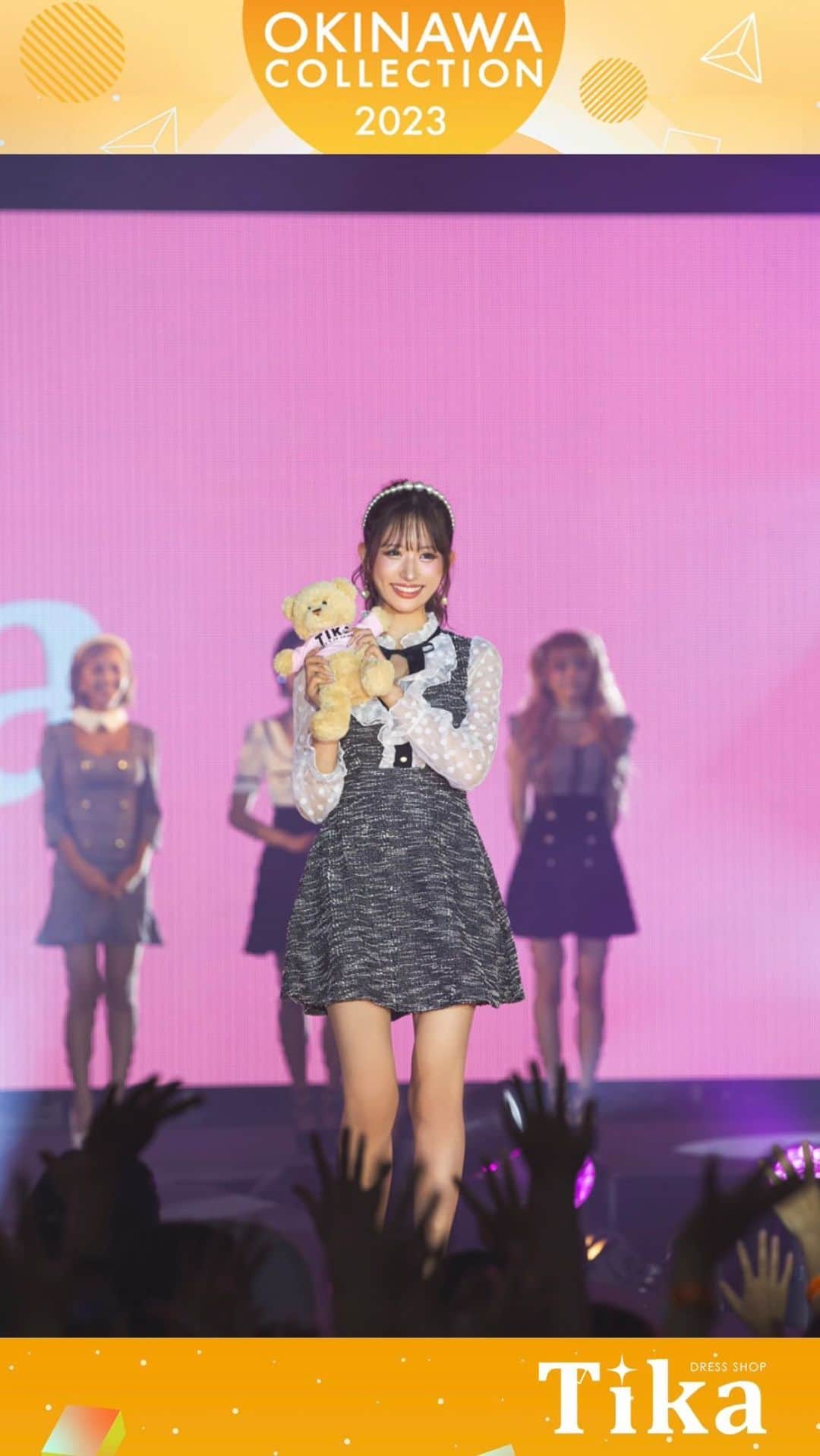 ドレスショップTIKA公式のインスタグラム：「伊藤桃々ちゃんTikaステージランウェイ🧸💗   #沖縄コレクション  #伊藤桃々  #キャバドレスはtika」