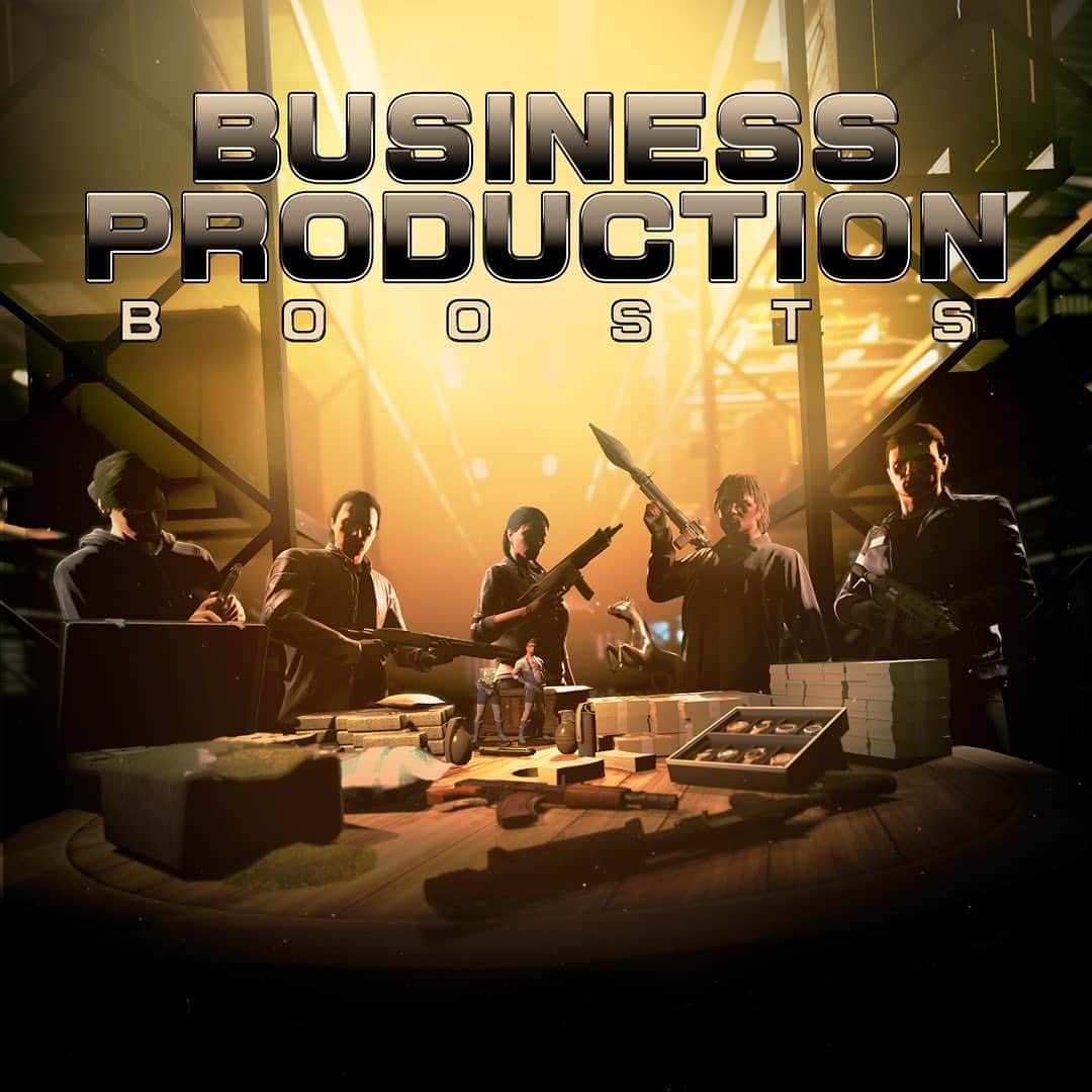 ロックスター・ゲームズのインスタグラム：「The Southern San Andreas black market is booming.  Owners of Executive Offices, Biker Businesses, Bunkers, and Nightclubs can strike while the iron’s hot with doubled production speeds across their GTA Online business portfolio.  Plus, get Double Rewards on Hasta La Vista, and more. Visit the link in our bio for more information on the Rockstar Newswire.」