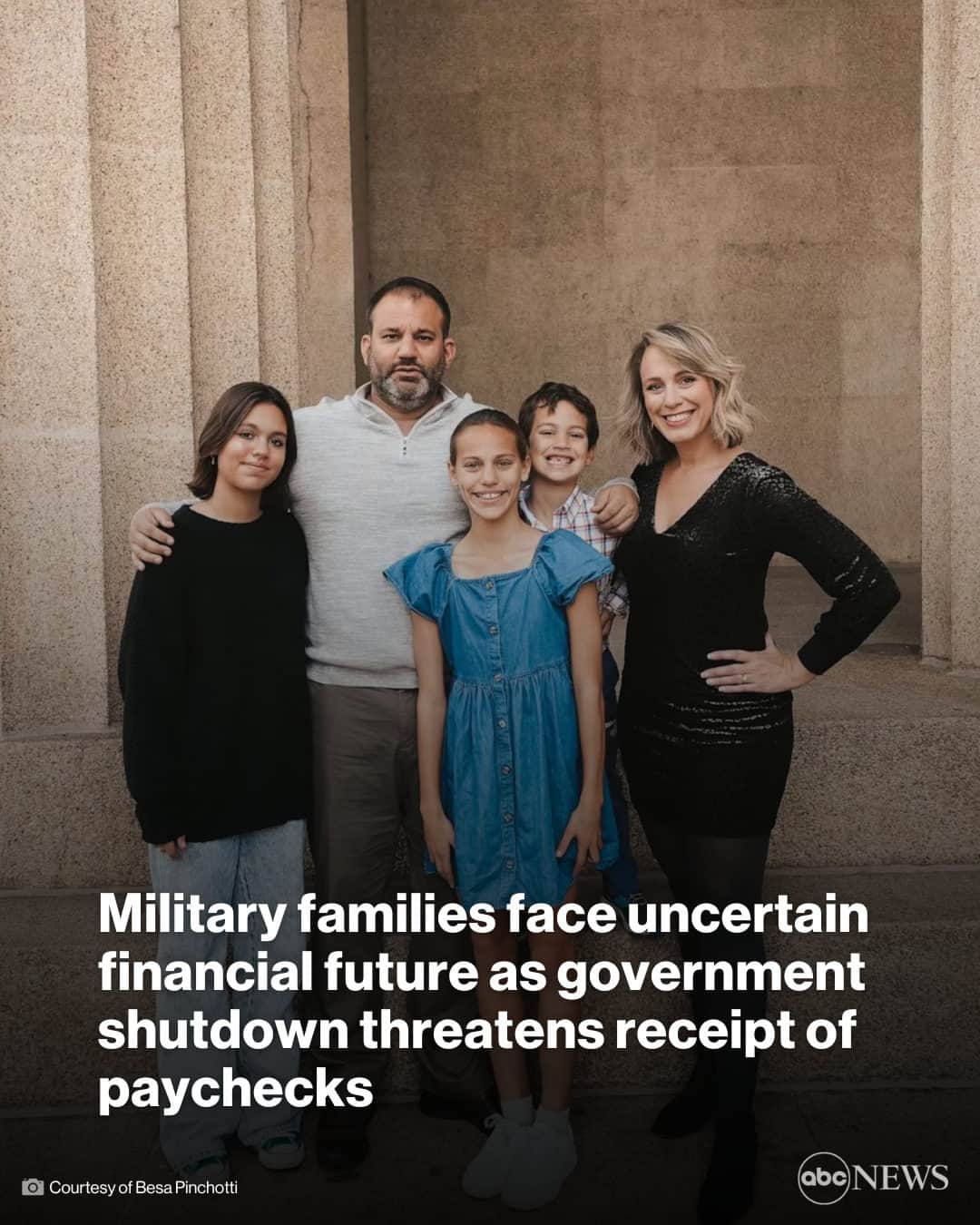ABC Newsのインスタグラム：「As the nation nears another government shutdown, military families face an uncertain financial future where they may not receive a paycheck unless a spending deal passes in time.  As many as 4 million workers could lose pay as a result of a shutdown — about half of whom are military troops and personnel. MORE AT LINK IN BIO.」