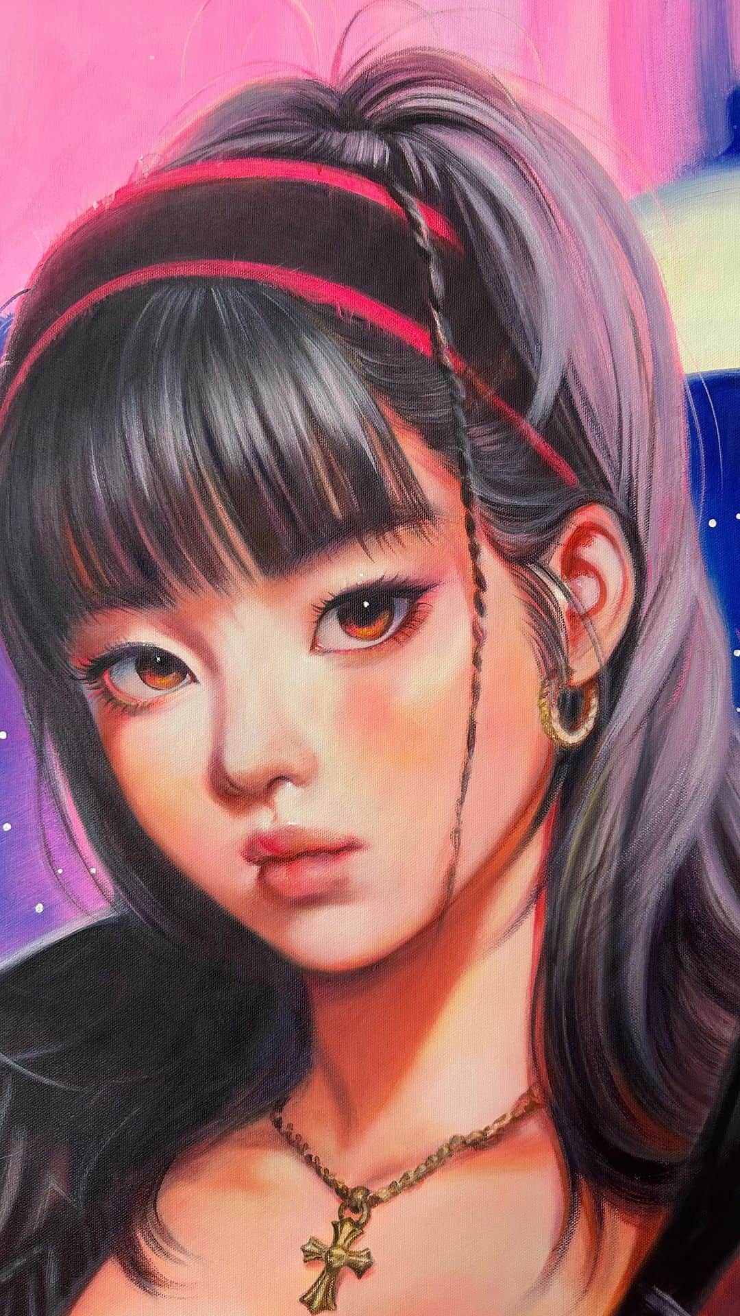 門小雷のインスタグラム：「Retouching a painting from few months ago.」