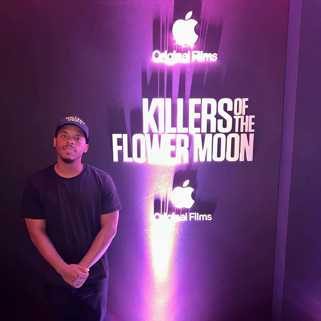 Lil Buckのインスタグラム：「The premiere of @martinscorsese_ new film @killersoftheflowermoon2023   This film is important, enlightening, and shot extremely well. Thank you for having me @michaellatt @jonboogz 🙏🏾」