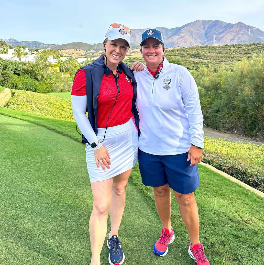 モーガン・プレッセルさんのインスタグラム写真 - (モーガン・プレッセルInstagram)「Outfits on point! Loved our @dunninggolf gear for the Solheim Cup! Thanks Dunning for making us look sharp and feel our best while repping the ❤️🤍💙! Check the collection - link in bio! Use “USA20” for a discount! 🇺🇸」9月29日 0時22分 - mpressel