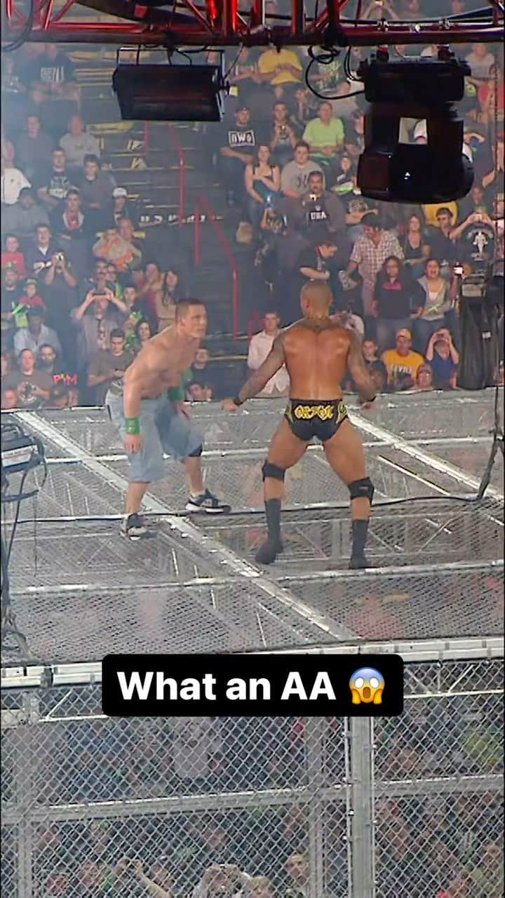 WWEのインスタグラム：「@johncena gave @randyorton an elevated AA on this day in 2009!」