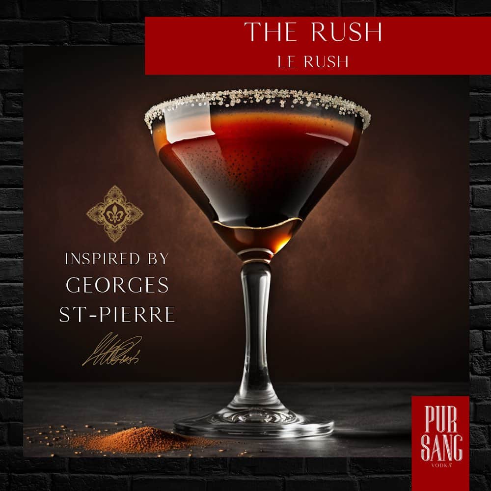 ジョルジュ・サンピエールのインスタグラム：「The Rush, made with Pur Sang Vodka and inspired by @georgesstpierre  #pursueperfection #poursuivezlaperfection」