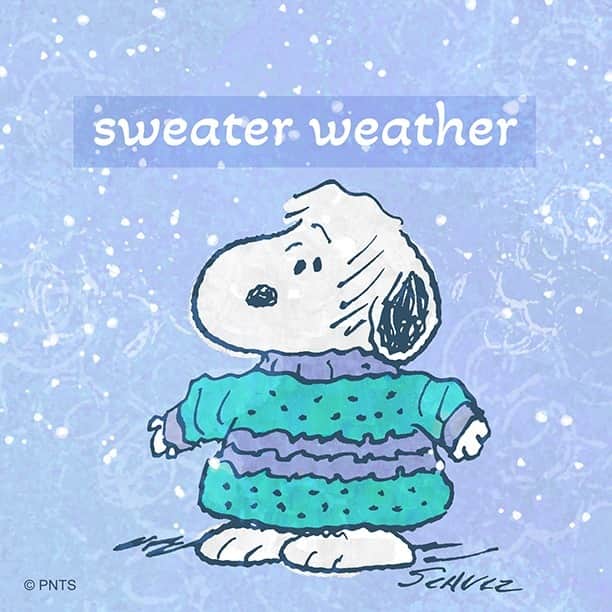 スヌーピーのインスタグラム：「Is it sweater weather yet?」