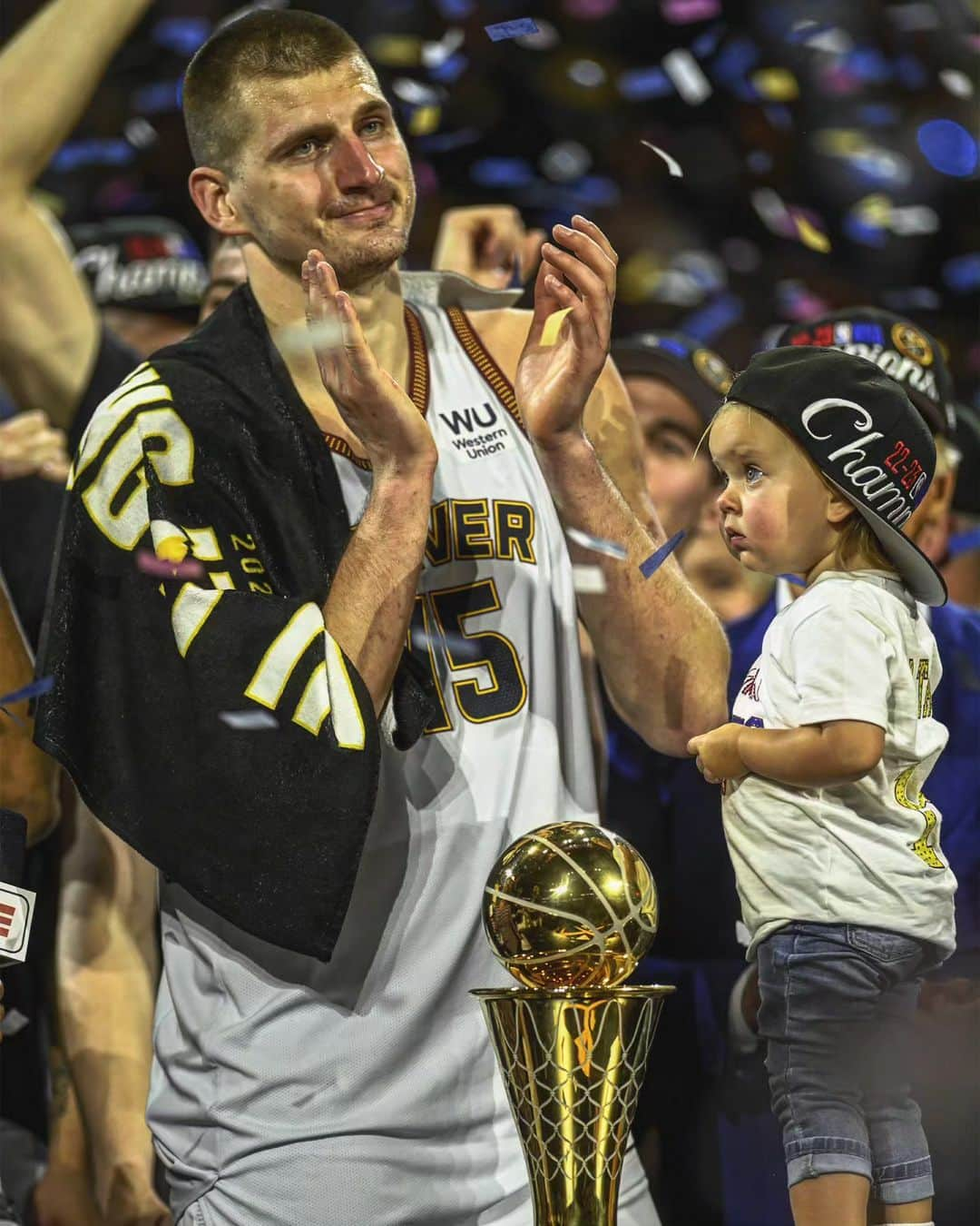 ニコラ・ヨキッチのインスタグラム：「Let's remember Jokic's stats in the 2023 playoffs: — 30/14/10 — 55/46/80% — Led playoffs in PTS — Led playoffs in REB — Led playoffs in AST — 1st ever 30/20/10 Finals game  — 1st player with 10+ triple-doubles in a playoff run  — Finals MVP  Source: @statmuse . . . #jokic #jokicnikola #joker #nikola #nikolajokic #denver #nuggets #denvernuggets #colorado #nba #basketball #serbia #usa #srbija #sombor #belgrade #beograd #mvp」