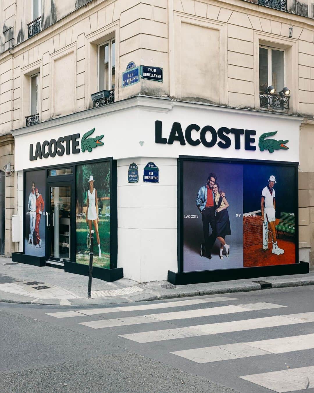のインスタグラム：「The 90 years celebration continues during Paris Fashion Week at the Lacoste Vintage Shop 🐊 Find unique vintage clothes, girolles cap reeditions and deadstock pieces curated by @bleumode  New arrivals every day.  Open 29/30 sept - 83 rue de Turenne 📍 Paris.  12-8 pm - free entrance.」