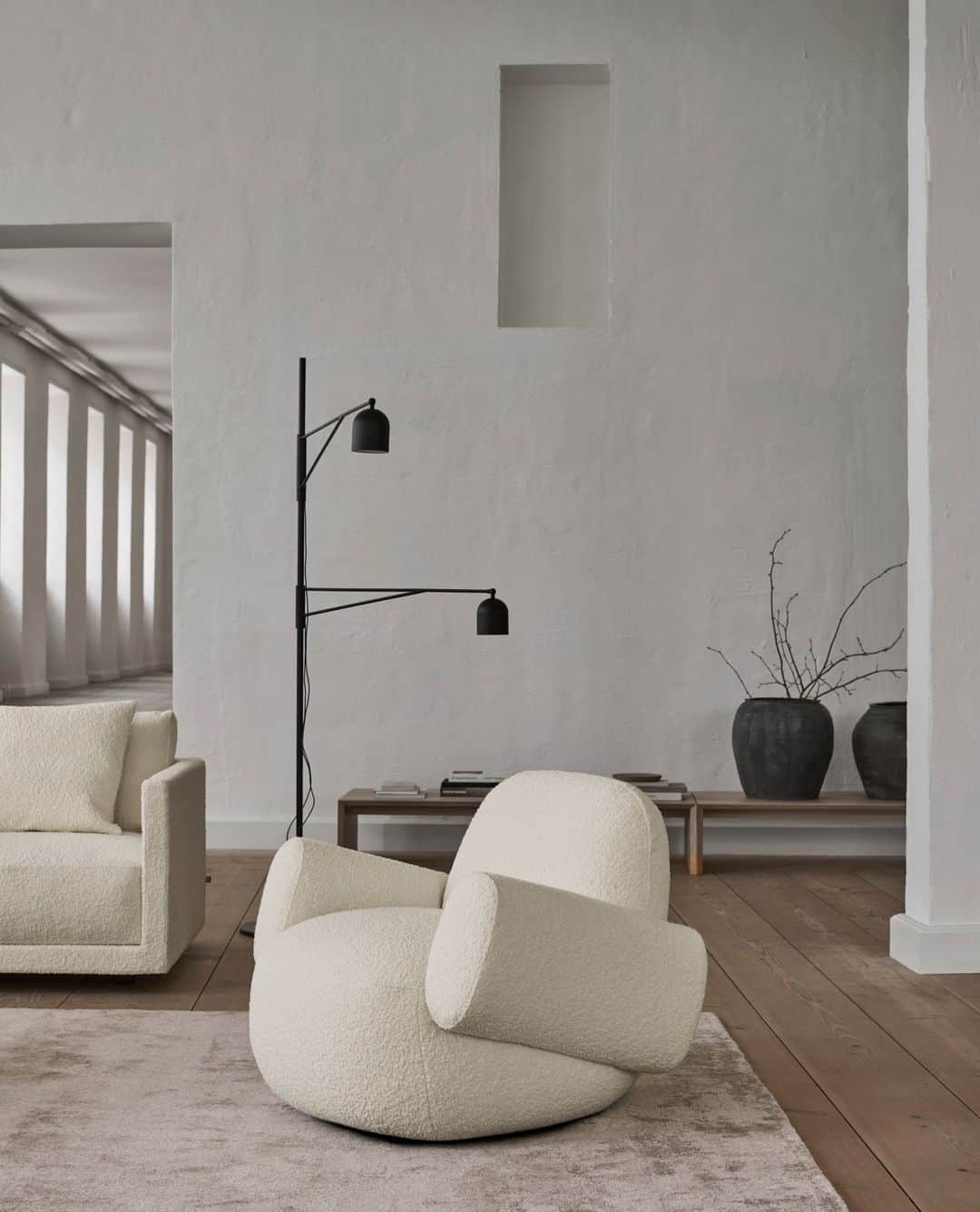 eilersenのインスタグラム：「Havana draws you in with its sensual, soft, and round shapes, in which you immediately relax from the moment the gentle embrace of the chair surrounds you.⁠ ⁠ Havana is like a babushka; there is much more to the chair than what meets the eye. The chair can be produced as a lounge chair with a backrest and two arms or with one arm and a backrest. Another option is to make it entirely without armrests and appear more modest with just a seat and a backrest. Finally, it can also be made into a small, lovely pouffe.⁠ ⁠ ⁠ Chair: Havana upholstered in Curl 20⁠ Design: LAB 15⁠ Tables: Kant⁠ Carpet: Stick by Eilersen in colour nature⁠ ⁠ ⁠ ⁠ ⁠ ⁠ #eilersen #eilersenfurniture #myeilersen #enjoyaneilersen #Havana #LAB15 #homedecor #sofa #danishdesign #inredning #finahem #interiorlovers #interiordesign #modernliving #minimalism #nordiskehjem #nordicinspiration #nordicliving #craftsmanship #boligindretning #designinterior #livingroominspo #boliginspiration  #hemindredning #schönerwohnen #nordicminimalism #designinspiration #throughgenerations」