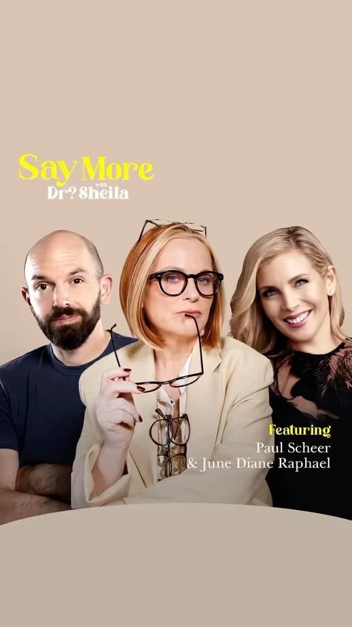 ジューン・ダイアン・ラファエルのインスタグラム：「This new podcast is making me LOL. Please listen to Say More with Dr? Sheila asap. Link in bio.」