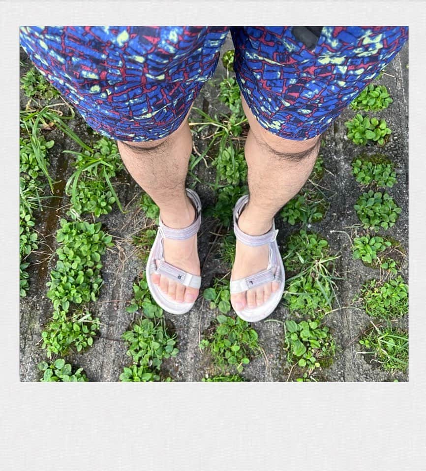 かせきさいだぁのインスタグラム：「サンダルも気持ちイイこのちょうどいい季節、あと3ヶ月は続いて欲しい〜❤️」
