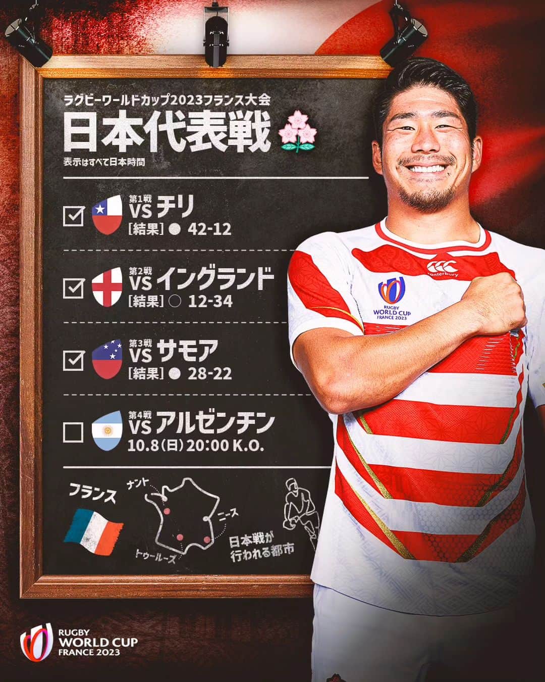 ラグビーワールドカップのインスタグラム