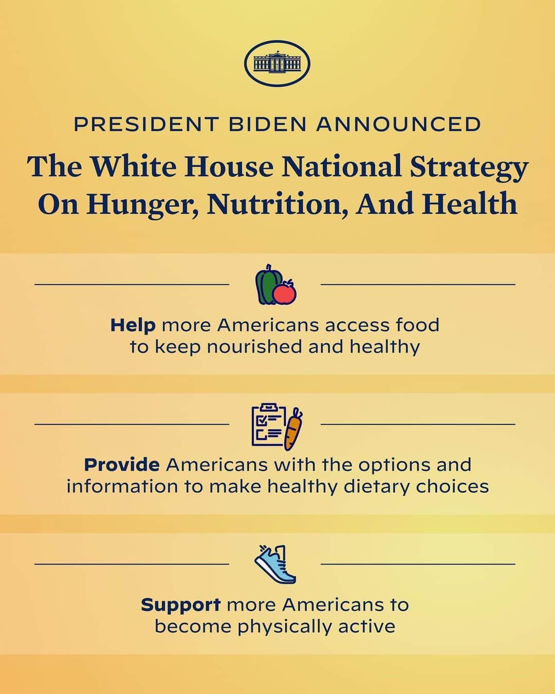The White Houseさんのインスタグラム写真 - (The White HouseInstagram)「On the one-year anniversary of the White House Conference on Hunger, Nutrition, and Health, the Administration celebrates the momentum created on that historic day.  We’ll continue to take action toward President Biden’s goal of ending hunger and reducing diet-related disease by 2030.」9月29日 8時02分 - whitehouse