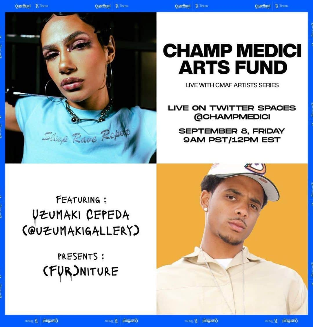 コーデル・ブローダスさんのインスタグラム写真 - (コーデル・ブローダスInstagram)「The Champ Medici Arts Fund (CMAF) is a US $1 Million philanthropic effort in partnership with The Tezos Foundation to support emerging and legacy musicians and artists across the globe looking to build and create new creative and cultural works on the Tezos blockchain」9月29日 9時43分 - cbroadus