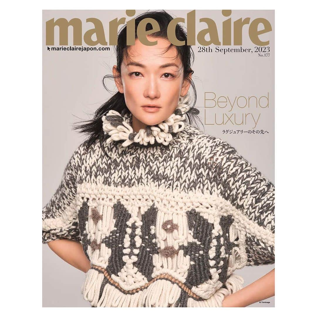 冨永愛のインスタグラム：「⁡ @marieclairejapon Sep issue❤︎ ⁡ Photography @yoshiyuki_nagatomo Styling @miyuki_blue Hair @jg510_jungotohair Make up @endoyumi Fashion Director @atsukobayashi Costume @brunellocucinelli_brand ⁡」