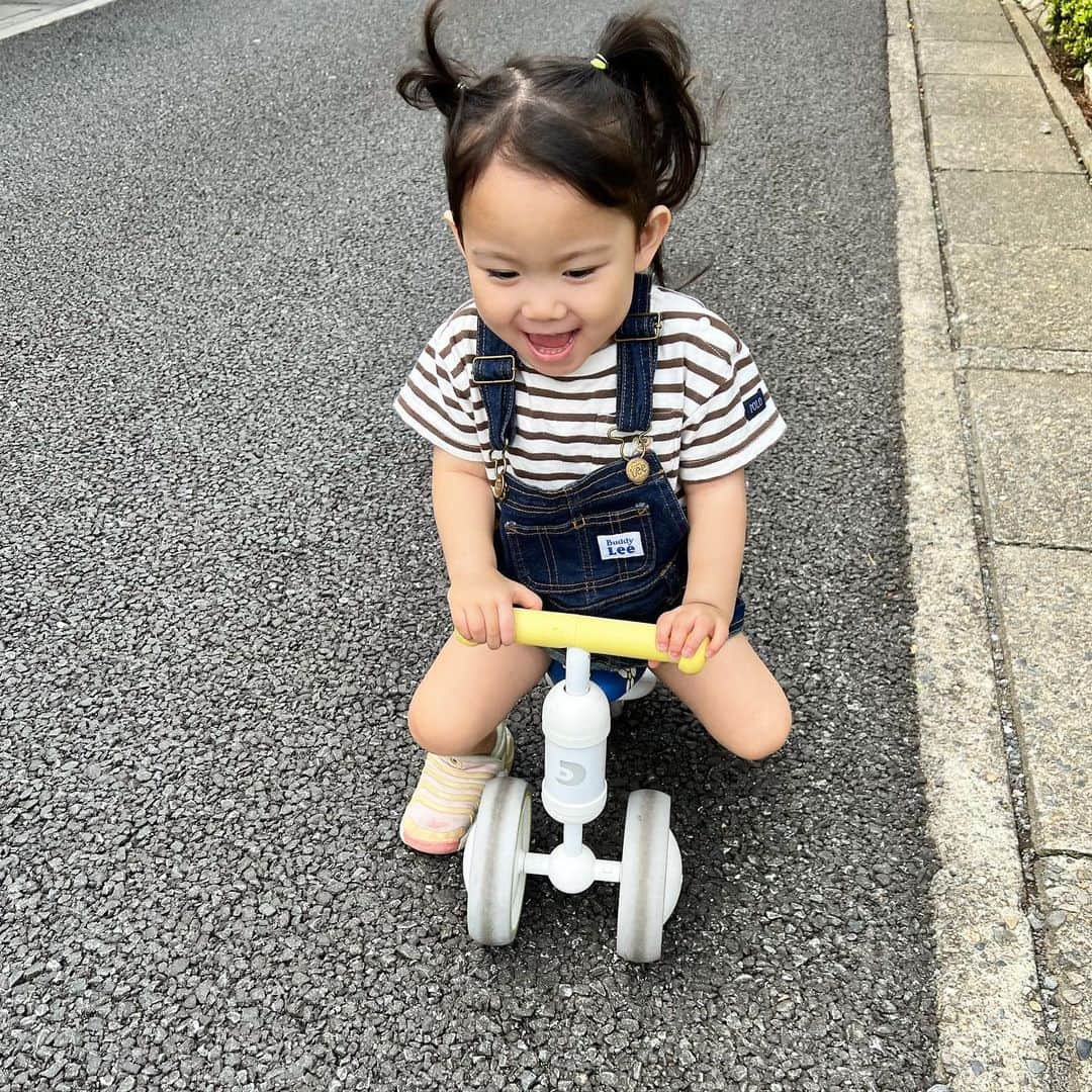 ゆうひなたのインスタグラム：「. . . いちかは怖いもの知らずで 何にでもチャレンジしちゃう😂🤍 虫とかもへっちゃらで すぐ捕まえようとします😉笑 最近は車がすきみたいで おもちゃ屋とか行くと 車コーナーで目がキラキラ😍 道路走ってる車みると みて！みてー！！！と大興奮（笑） あおとが大きくなったら 2人でトミカで遊んでそうね😂✨. . . .」