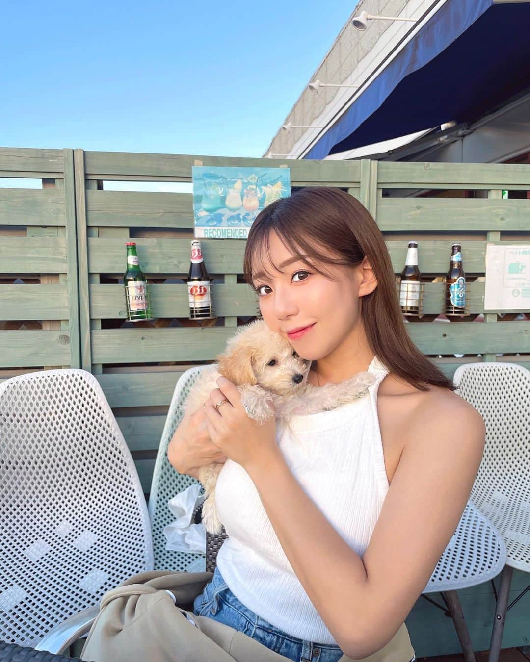 日野麻衣さんのインスタグラム写真 - (日野麻衣Instagram)「1ヶ月前くらい前に... 新しい家族のぱるむちゃんをお迎えしました🐶  ビジョンフリーゼとトイプードルのハーフの ちっさいむくむくな女の子です🩵  やんちゃで元気いっぱいで食いしん坊なので たくさん遊んでたくさん食べて幸せになってもらいます🥰  いっぱい楽しいことしようね〜🤍 ぱるちゃんの成長も時々インスタにアップしますね🙌  #わんちゃん　#ビションプー #ぱるむちゃん」9月29日 11時13分 - hinomaiofficial