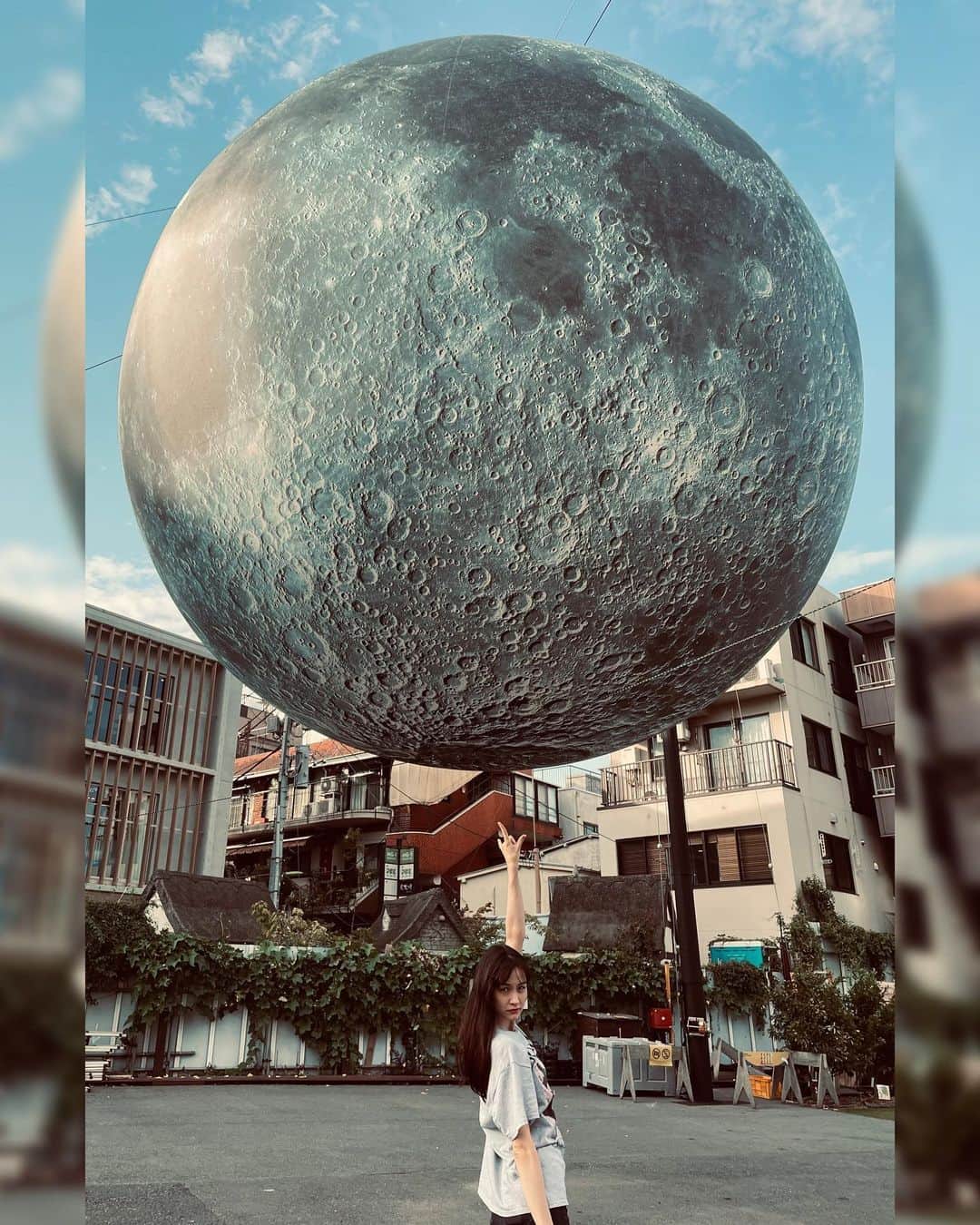 莉奈のインスタグラム：「⁡ まるまるまる🎑🌕 #お月見 #十五夜 #fullmoon」