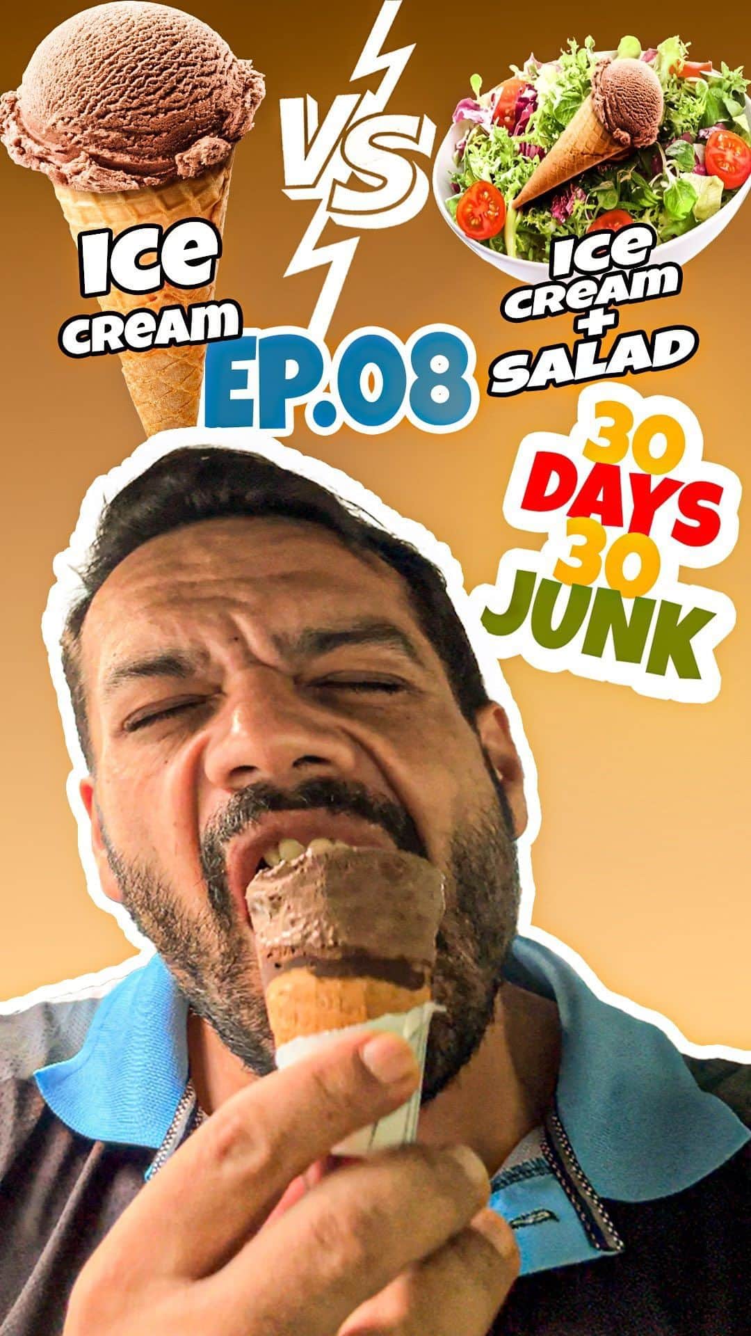 Gaurav Tanejaのインスタグラム：「If you want to enjoy a cheat meal which is high in sugar , combine it with a salad, it will bring down the bad effects of simple sugars. #30Day30Junk」