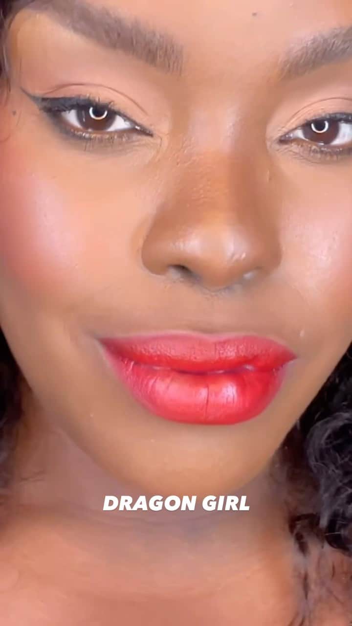 NARSのインスタグラム：「Reds you can’t resist. Which shade of crimson is calling your name? National Senior Makeup Artist @cherellelazarus wears Powermatte High-Intensity Lip Pencil in Kiss Me Deadly, Cruella, and Dragon Girl.」