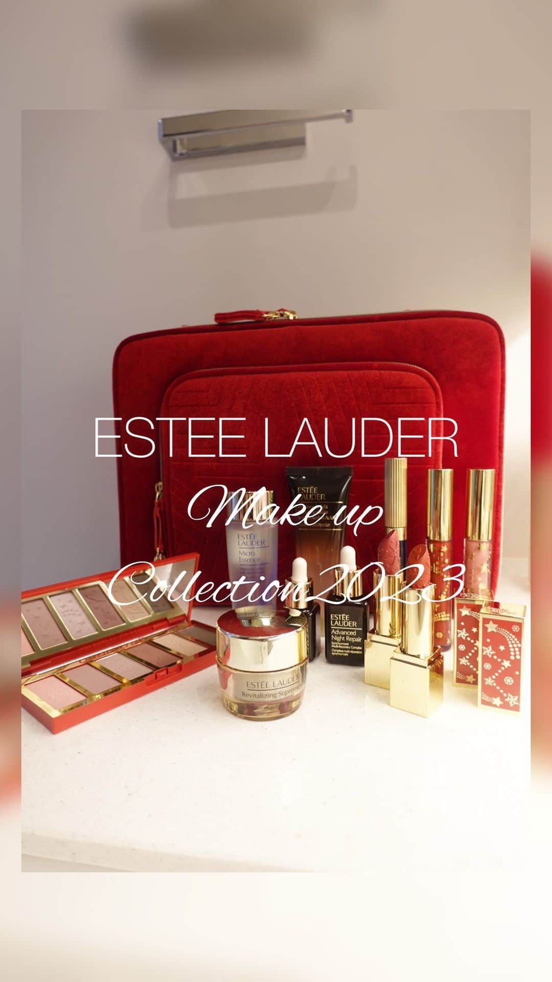 広瀬未花のインスタグラム：「@esteelauder  エスティ ローダー(Estée Lauder)の2023年クリスマスコフレ「メークアップ コレクション 2023」が、 2023年10月13日(金)より限定発売✨  星座をモチーフにした限定デザインのパッケージが ホリデーシーズンらしくて可愛い〜♡🎄⭐️  私が大好きな、アドバンス ナイト リペア SMR コンプレックス は15mLと7mLのサイズ違いで入っているので小さい方はトラベル用にも丁度良い🎵  リップもクリスマスらしい色味で気分高まります🎵 気になる方は、早めにチェックしてみてね⭐️  エスティ ローダー 2023年クリスマスコフレ「メークアップ コレクション 2023」18,700円＜限定品＞  ・リミテッド エディション アイシャドウ パレット セレスチャル グラム(6色パレット) ・リミテッド エディション リップスティック ガーネット ディザイア ・リミテッド エディション リップスティック コンステレーション ローズ ・リミテッド エディション リップ グロス クリスタル ヌード ・リミテッド エディション リップ グロス ルビー クオーツ ・ダブル ウェア スマッジ プルーフ マスカラ ・アドバンス ナイト クレンジング ジュレ 50mL ・マイクロ エッセンス ローション BF 50mL ・アドバンス ナイト リペア SMR コンプレックス 15mL／7mL ・シュープリーム プラス YP クリーム 15mL ・コスメティック バッグ(W30×H22×D12cm)  #esteelauder  #makeupcollection2023 #coffret #make#beauty #pr  #髪がボサ」