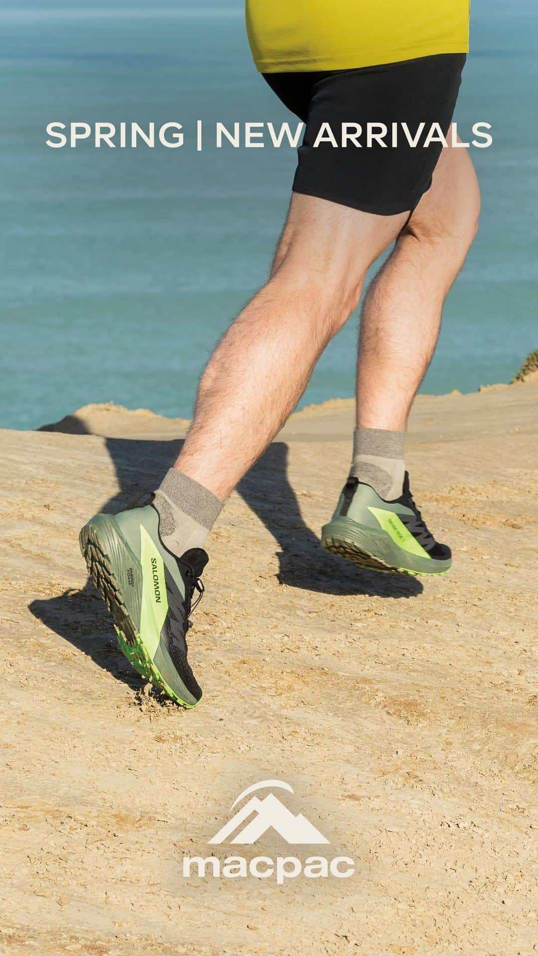 マックパックのインスタグラム：「Elevation, motivation, and  a touch of perspiration – we're ready to conquer the trails. The spring range features everything you need to get out and get running. With a new season comes new kicks: the Salomon Sense Ride 5 is now available online and in-store.」