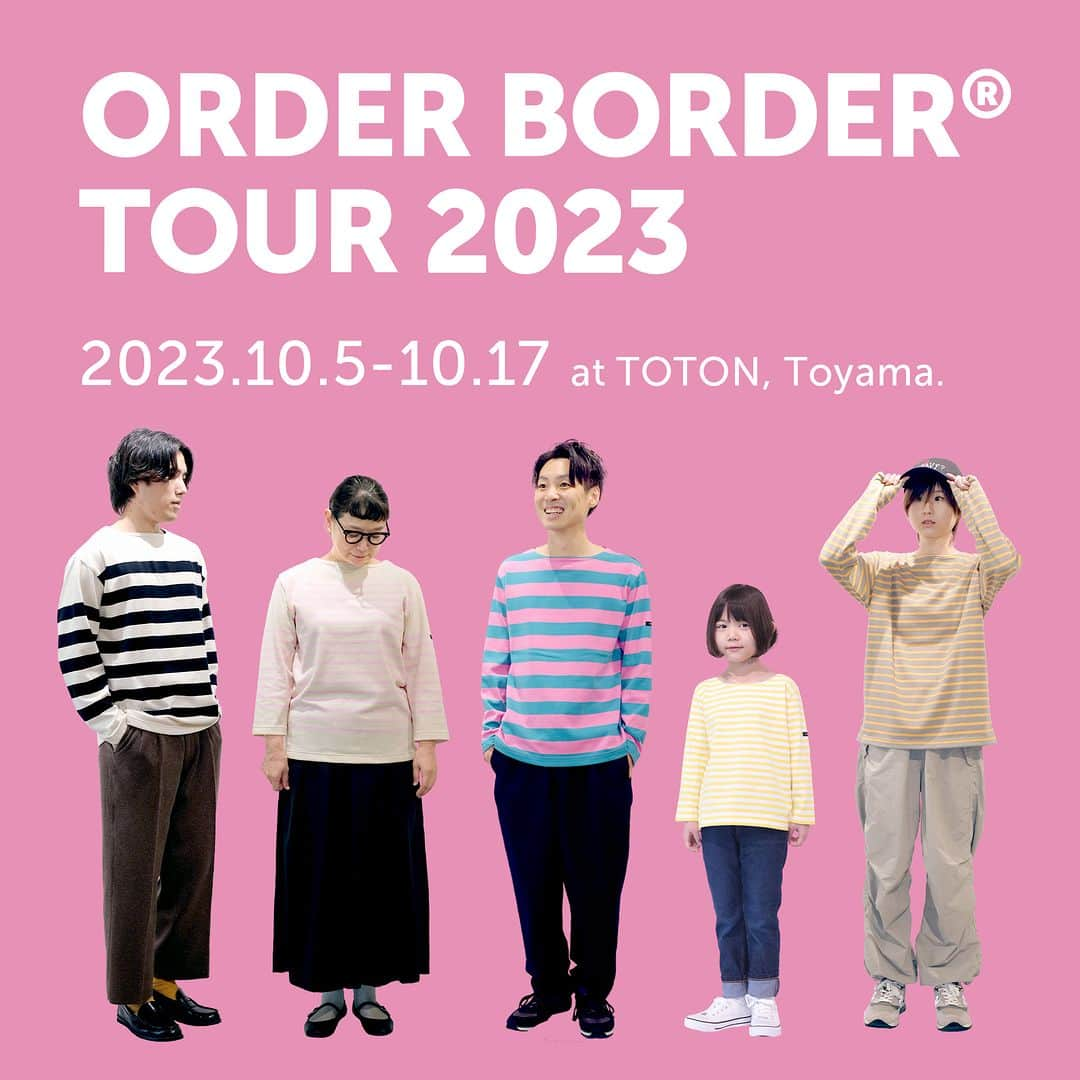 G.F.G.S.さんのインスタグラム写真 - (G.F.G.S.Instagram)「ORDER BORDER TOUR 2023  10/5(thu)-10/17(tue) 「捨てるをまわす、くらしをつくる」といったコンセプトの富山市の複合施設、トトンさん(@toton.komesan )にてORDER BORDER受注会を開催していただきます。 9月に1周年を迎えたトトンさんでは受注会期間中には「ナイトトトン」や、ポップな桐箪笥のアップサイクルで注目を浴びている"yes「P/OP」"の展示販売が行われるなどイベント満載です。  トトンさんの受注会では豊富なサンプルをご用意しています。 「びわ・もも・うぐいす・あさぎ」4色の2023AW新色サンプルと、秋冬に温かみを感じられるAWシーズンに人気の「Classic」モデルの各種サンプルも取り揃えました。色やピッチの様々な組み合わせをお楽しみください。  自分のお気に入りの1着はもちろん、 家族や大切な人へのプレゼントにぜひボーダーを選んでみてはいかがでしょうか。  事前にHPのカラープレビューで 欲しいline upをあげておくとスムーズです◎ リンクはプロフィール(@gfgs )から  ―――――――――――  トトン 富山県富山市問屋町1丁目9-7  TEL 076-471-0565  営業時間 ストア 10:30〜18:00 KITCHEN 8:00〜18:00 1Fのみ水曜定休  ※会期中の営業時間や休業日等  詳細は公式HPやSNS等でご確認ください。  ――――――――――― #gfgs #orderborder #富山 #トトン #手仕事 #丁寧な暮らし #衣食住 #セレクトショップ #ファッション #オーダー会 #ワードローブ #カスタム #セミオーダー #秋服  #冬服 #買い物 #選ぶ #着心地 #お出かけ #カジュアル #シンプル #カットソー #デイリーウェア #ボーダー #しましま #ボーダートップス」9月29日 17時00分 - gfgs