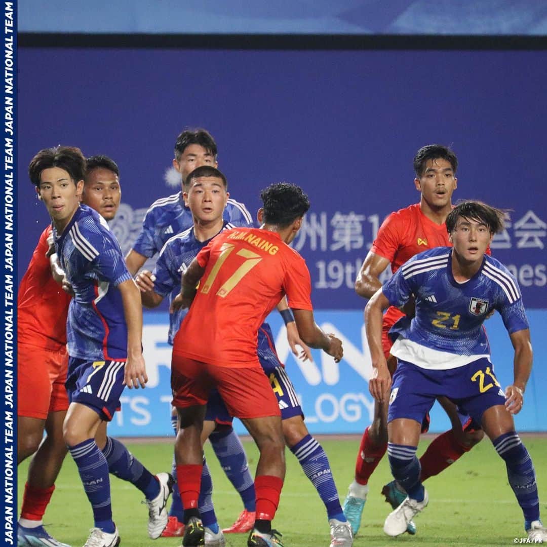 日本サッカー協会さんのインスタグラム写真 - (日本サッカー協会Instagram)「. 🔹#U22日本代表🔹 【2023.9.28 Match Report✍️】  第19回アジア競技大会（2022/杭州）ラウンド16でU-24ミャンマー代表と対戦し、7-0で勝利✨  準々決勝は、U-24朝鮮民主主義人民共和国代表と対戦します🇰🇵  詳しいレポートはプロフィールのJFA公式サイト『JFA.jp』から✍  #AsianGames #夢への勇気を  #jfa #daihyo #サッカー日本代表 #サッカー #soccer #football #⚽」9月29日 17時56分 - japanfootballassociation
