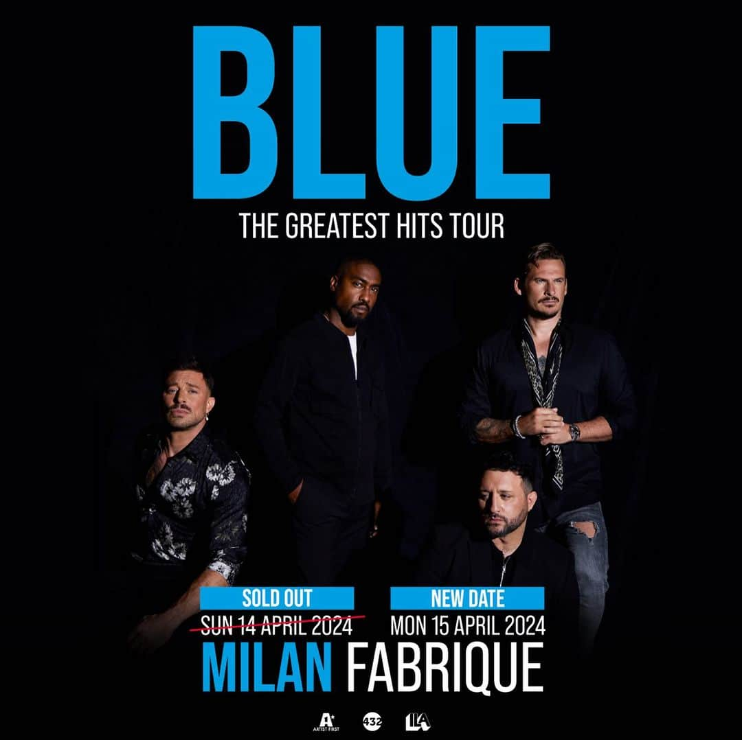 ダンカン・ジェイムスのインスタグラム：「Announcement !!!!  Thanks to our incredible fans, our show on 14th April 2024 sold out in just 15 MINUTES yesterday. So, we’re going to stay an extra day at @fabrique_milano for our Greatest Hits Tour 🇮🇹  Tickets for the 15th April 2024 will be on sale today at 1.00pm CEST on @ticketone.it 🎟️ • #officialblue #duncanjames #simonwebbe #leeryan #antonycosta #milano #fabriquemilano #greatesthitstour #italy #officialbluemusic #blueofficial @blueitalia」