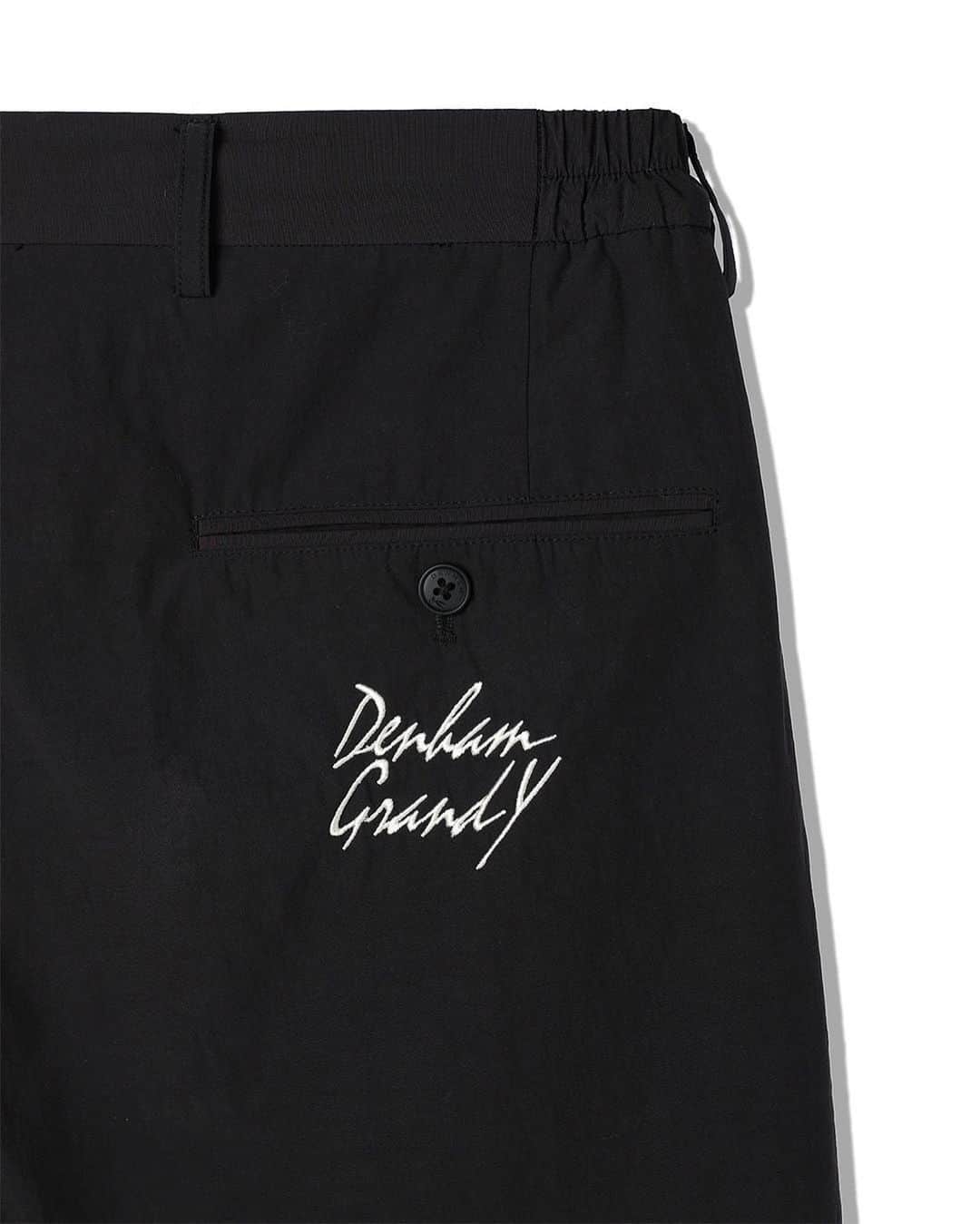 denham_japanさんのインスタグラム写真 - (denham_japanInstagram)「DHGY SHORT PANTS Color: Black Fit: Loose Size: S-XL Price: ¥36,300-in tax  90年代のスケーターパンツからインスピレーション。Ground Yの定番であるワイドシルエットに着丈も長めのデザインで仕上げ、ヨーク部分とバックポケット部分に異なるフォントのグラフィック刺繍を加えている。 コーチジャケットと同素材を使用しているため、撥水機能とマットなタッチ、そして軽量性に優れています。  DHGY SOCKS Color: White/Black Size: 25-27cm Price: ¥4,400-in tax  90年代のスケータースタイルからインスピレーション。 ラインとテキストロゴを並列してデザインしたリブソックスです。 ショートパンツとの相性を考慮して制作されています。  @ground_y_official  #denham #denhamjapan #groundy #collaboration #1006 #デンハム #デンハムジャパン #グラウンドワイ #コラボレーション #1006発売」9月29日 18時25分 - denham_japan_by_aki_negishi