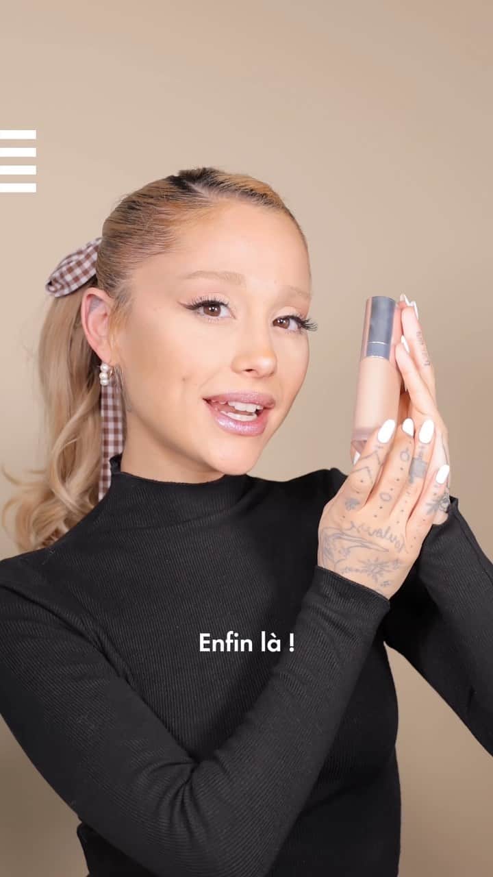 セフォラのインスタグラム：「@arianagrande nous dit tout sur le nouveau fond de teint Sweetener @r.e.m.beauty ! 👀👂  Du soin et du makeup à la fois, il assure une couvrance modulable. Tout ce qu’on aime ! 🫶  Uniquement chez Sephora. #sephorafrance #rembeauty #makeup」