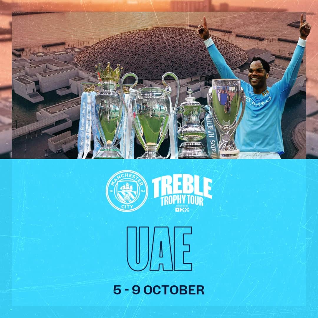 マンチェスター・シティFCさんのインスタグラム写真 - (マンチェスター・シティFCInstagram)「Our Treble Trophy Tour is heading to UAE! 🏆 🇦🇪  Link in bio for more info! 🔗」9月29日 19時25分 - mancity