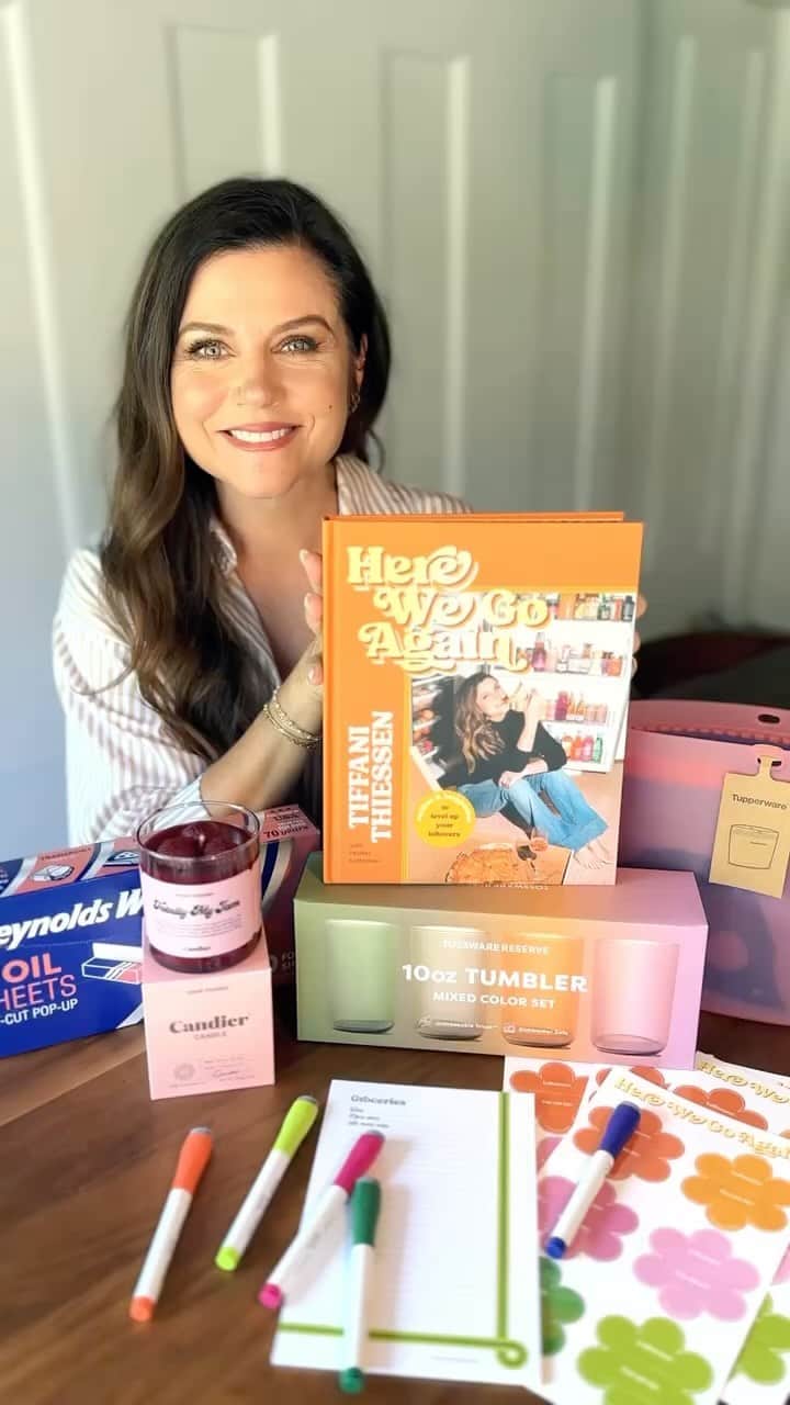 ティファニー・ティーセンのインスタグラム：「Happy Giveaway! I’m so excited to gift one of you a signed copy of my book, Here We Go Again, and all these fun goodies. Treat yourself, or share the ❤️with your fellow foodie friends or fam (it’s almost gifting season, guys!)    To enter: Order Here We Go Again DM me a screenshot of your order confirmation   Winner will be chosen at random. Good luck, my friends xx」