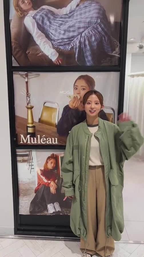 鈴本美愉のインスタグラム：「. Muléau POPUP STORE at Shibuya109初日‼︎ ご来店ありがとうございました😌🤍  店内から今日のベストセラー紹介しました🧥  残り2日!日曜までよろしくお願いします✨」