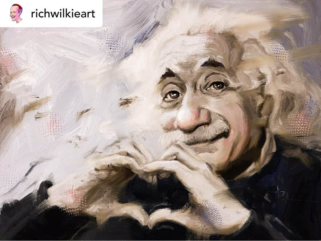 アルベルト・アインシュタインのインスタグラム：「Fan art Friday! Tag @alberteinstein and your art may be chosen next week! Posted @withregram • @richwilkieart」