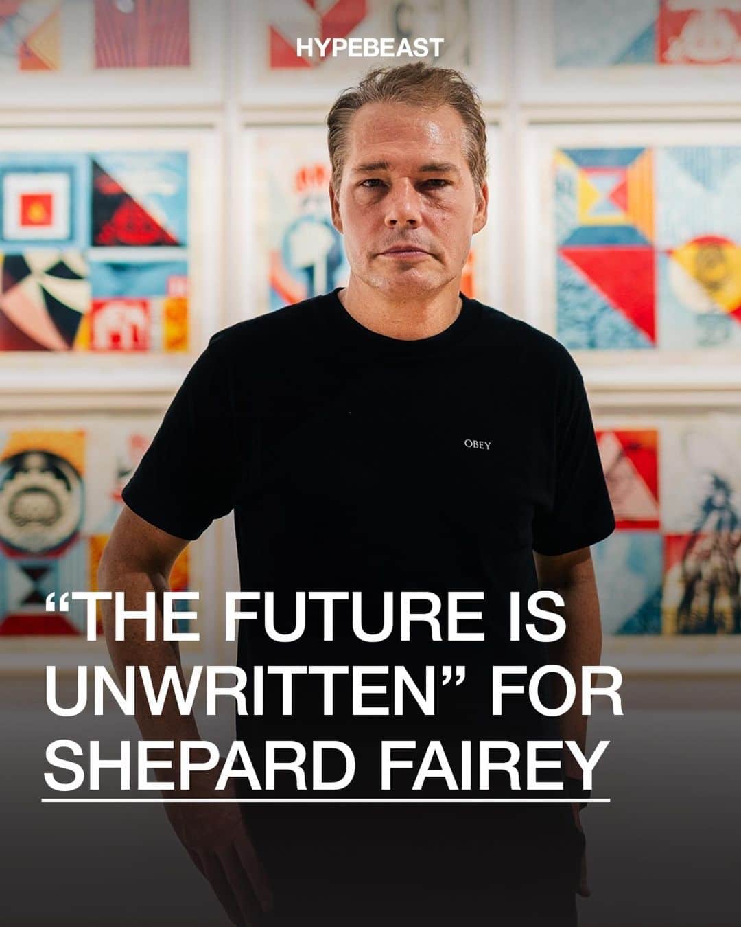 Shepard Faireyのインスタグラム：「@hypebeast sat down with me to discuss my show “The Future is Unwritten” in Singapore at @operagallery. To read more from the article, check out the link in bio. Thanks Hypebeast!  Photo: AJ Sacil/Hypebeast/Eng Chin An/ @obey.asia」