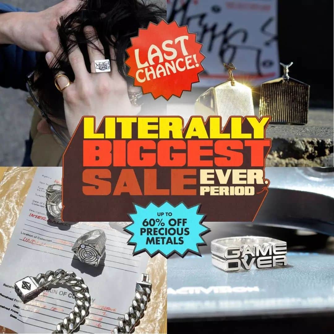 ハンチョロのインスタグラム：「Don't miss out on the year's most epic sale! Get up to 60% off on all our precious metal pieces for this week only!  . . . #SparklingSavings #ShineOn #LimitedTimeBling #Instashop #Instacool」