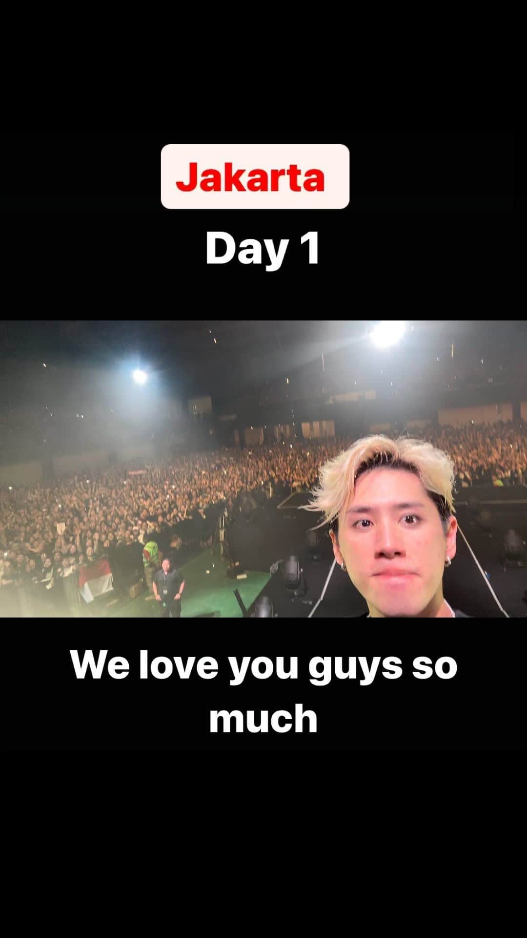 Taka のインスタグラム：「いやー。10年ぶりのワンマンなのに、、、本当に感謝。 ありがとう！ジャカルタ！明日も楽しみだ！」