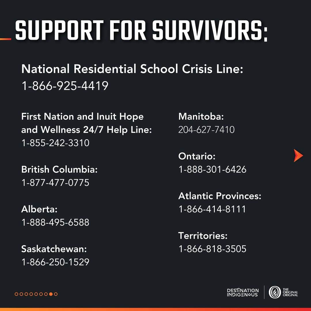Explore Canadaさんのインスタグラム写真 - (Explore CanadaInstagram)「From our friends at @destinationindigenous:  CONTENT/TRIGGER WARNING: Mentions of Indian Residential Schools, Assimilation, Ongoing Harm, Colonial Impacts.  September 30th is the third annual #NationalDayForTruthAndReconciliation, a day to honour the First Nation, Métis, and Inuit survivors of Residential Schools and commemorate those who did not return. 🪶  For Indigenous Peoples and communities, this will serve as a day for remembrance; for others, it should generate conversation, insight learning, and prompt action through strong allyship.  Through September 30th coincides with #OrangeShirtDay, allyship goes far beyond simply wearing orange in solidarity. #DestinationIndigenous, along with our partners, encourages you to refer to the above infographic, which offers simple but effective actions that can generate change for Indigenous Peoples.  The National Residential School Crisis Line is available 24 hours a day for those experiencing distress as a result of residential schools. Support is available at 1-866-925-4419. Please also see a detailed list of local crisis line options available in slide 9 of the above graphic.  We invite everyone to share this graphic to their social platforms and raise awareness. Please credit @DestinationIndigenous 🧡  #NDTR2022 | #OrangeShirtDay | #TRCCanda | #WeWearOrange |#TruthAndReconciliation | #NationalDayForTruthAndReconciliation | #DestinationIndigenous | #TheOriginalOriginal   @IndigenousTourismBC | @Indigenoustourismnb | @indigenous.tourism.alberta | @indigenoustoursimnwt | @indigenoustourismmb | @autochtoneqc | @indigenoustourismnl | @indigenoustourismpei | @explorecanada」9月30日 1時43分 - explorecanada