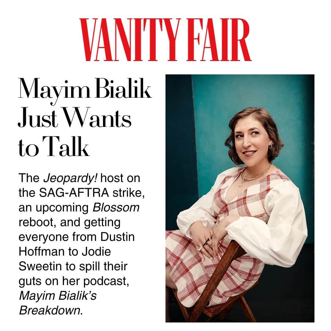 メイム・ビアリクのインスタグラム：「Grateful for the opportunity to chat with Vanity Fair. Read more at link in bio @missmayim ✨@VanityFair @RosemaryCounter @BialikBreakdown」