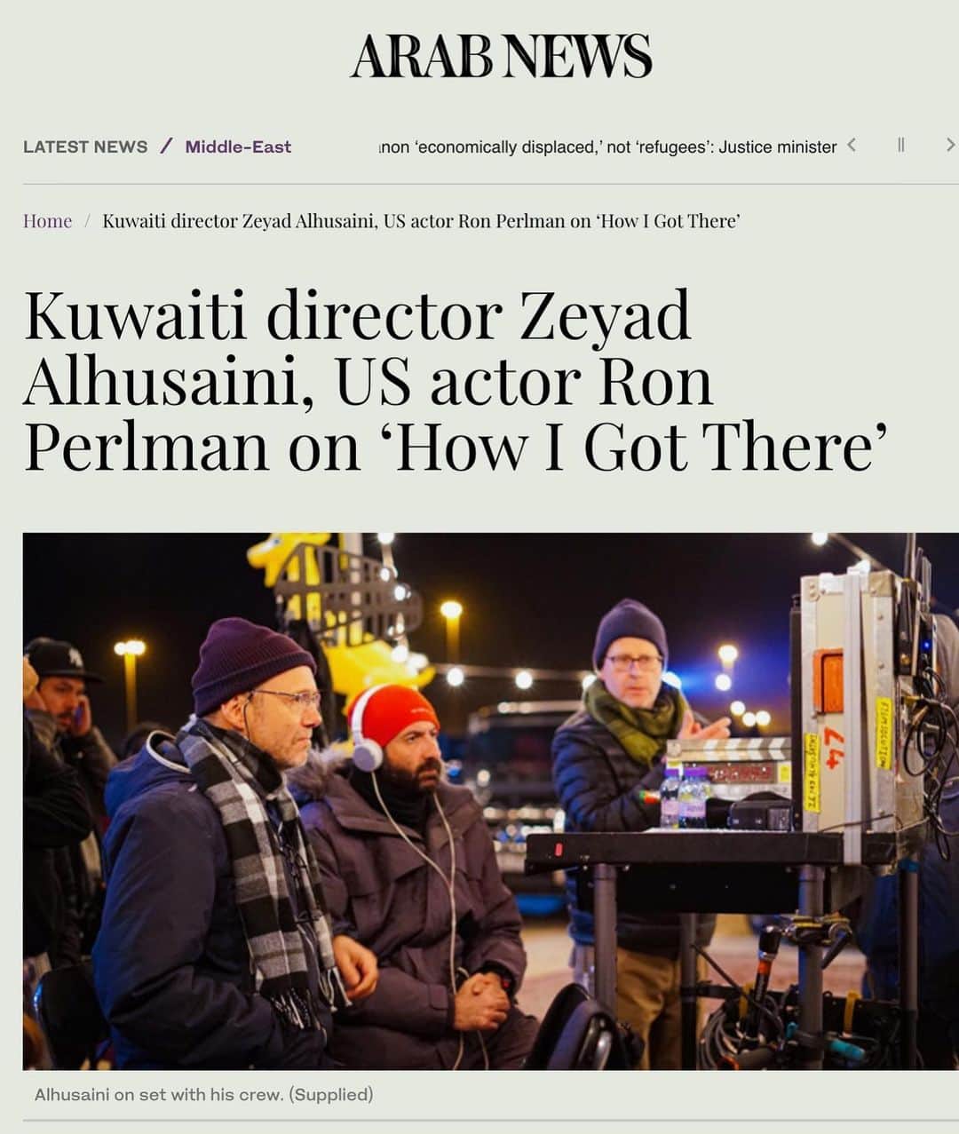 ロン・パールマンのインスタグラム：「Kuwaiti director Zeyad Alhusaini, US actor Ron Perlman on ‘How I Got There’  Want to read it?  Click the link in my bio.」