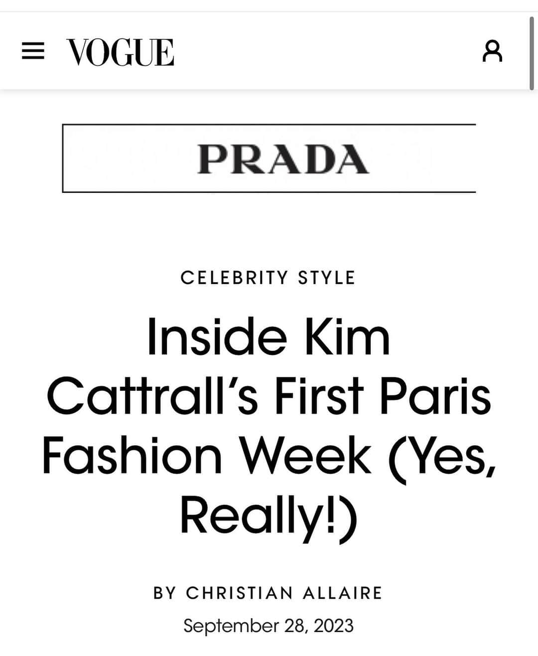 キム・キャトラルのインスタグラム：「Thank you @voguemagazine and @balmain  https://www.vogue.com/slideshow/kim-cattrall-paris-fashion-week-balmain」